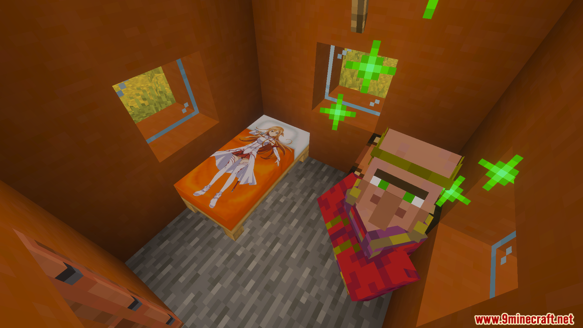 Onichans In My Bed Texture Pack features anime girls printed onto the blankets