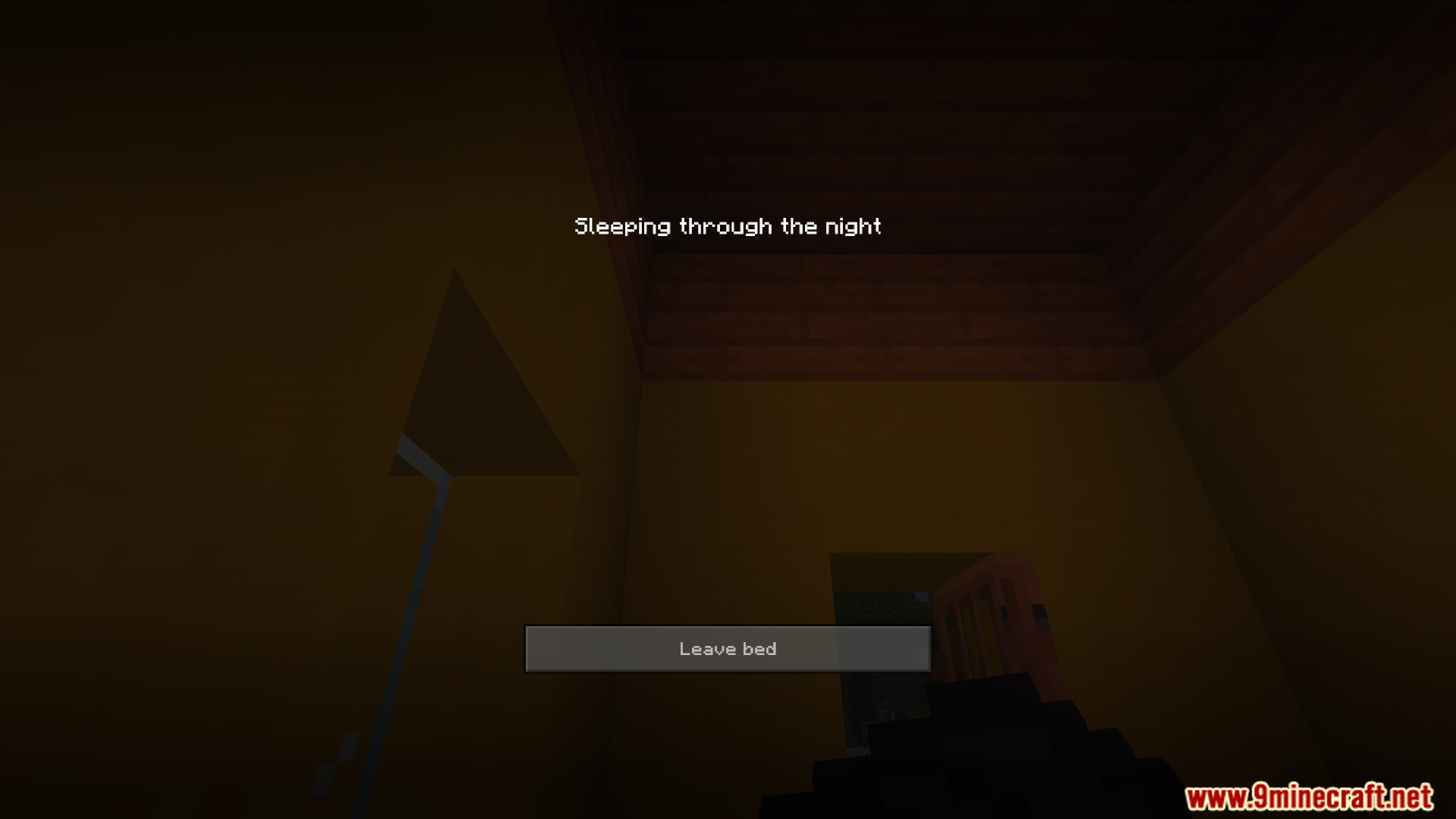 First person view of sleeping in a bed during the night