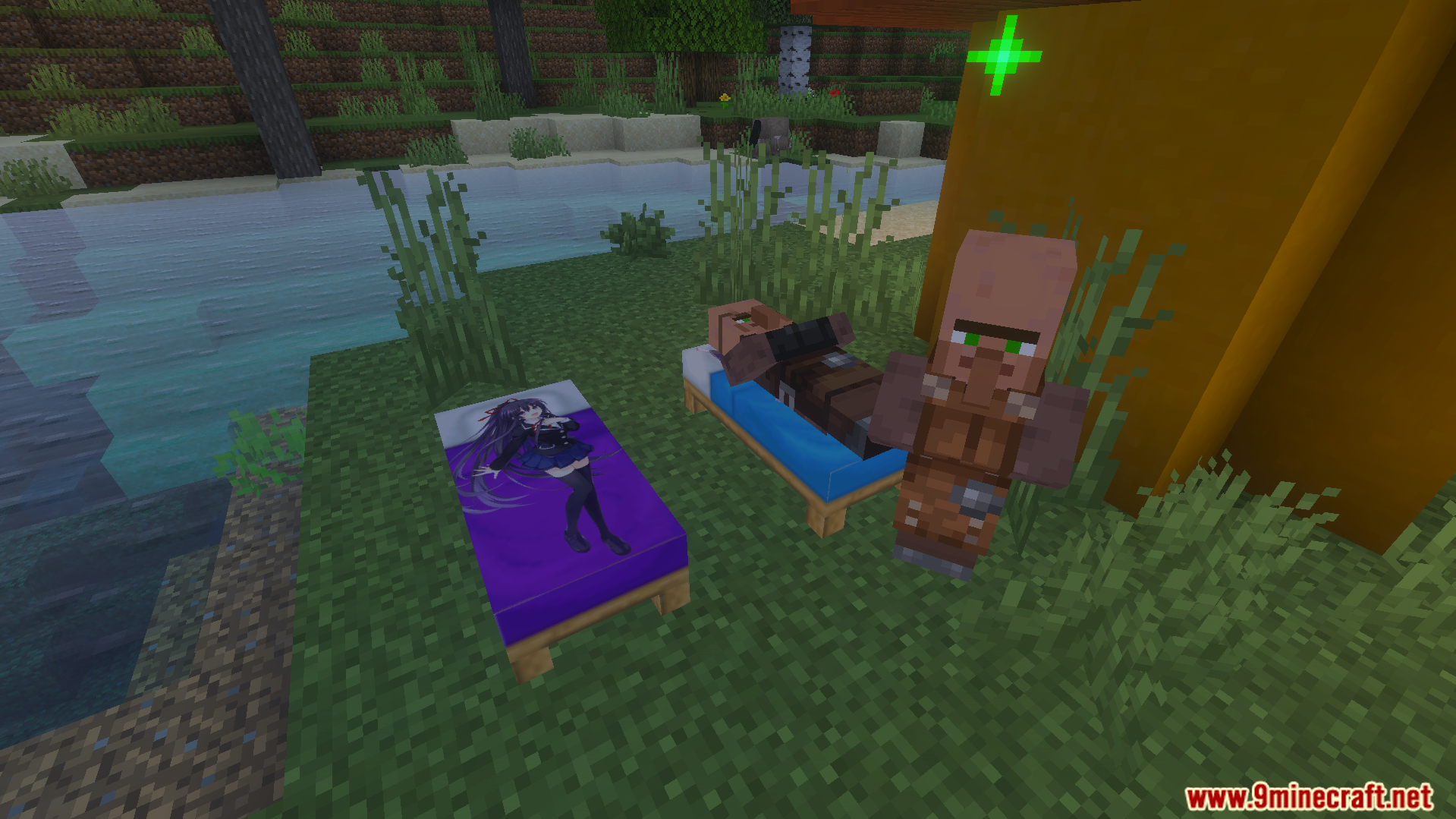 Onichans In My Bed Texture Pack showing a custom anime girl bed design