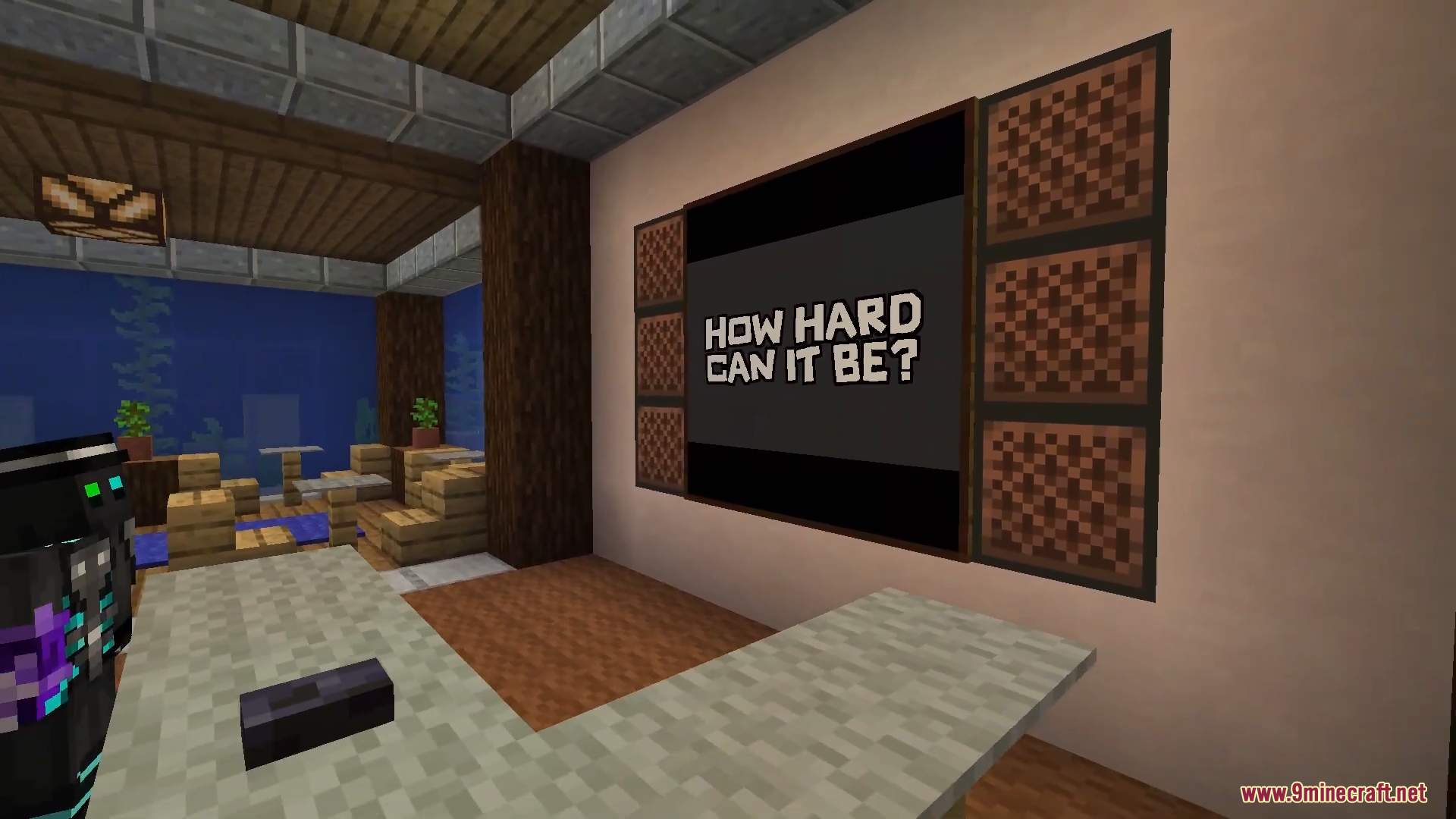 Only One Level Map Screenshot 7 A large screen on the wall displays the text how hard can it be