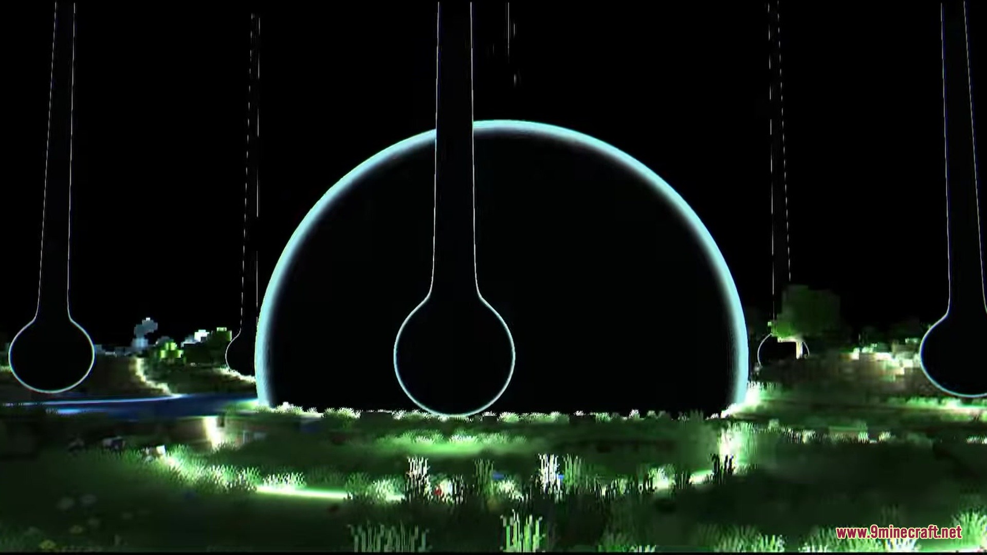 Orbital Railgun Reforged Mod Screenshot 17 Several orbital strikes create massive glowing spheres across the terrain