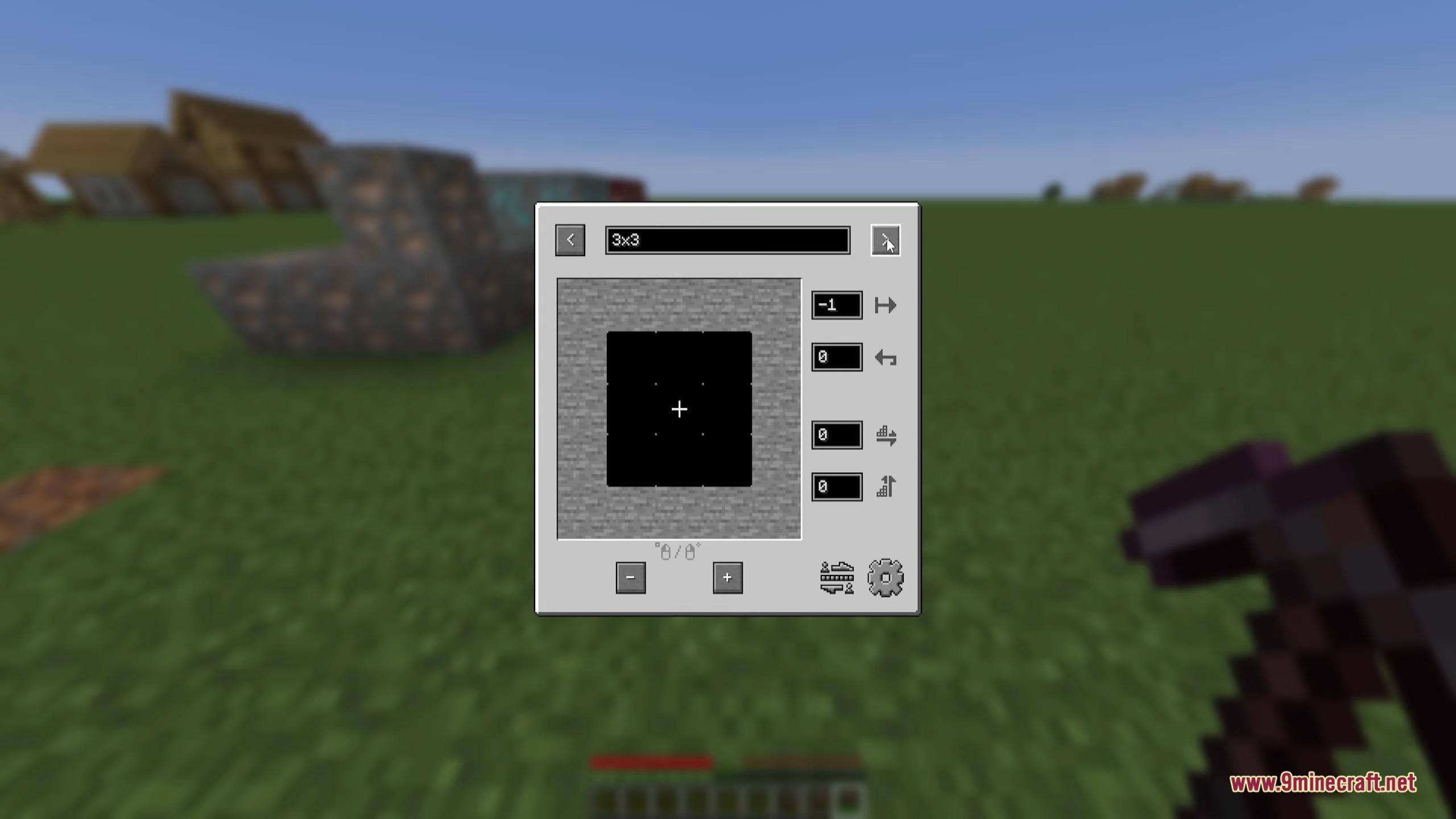 A custom menu for selecting mining shapes in the Ore Excavation mod