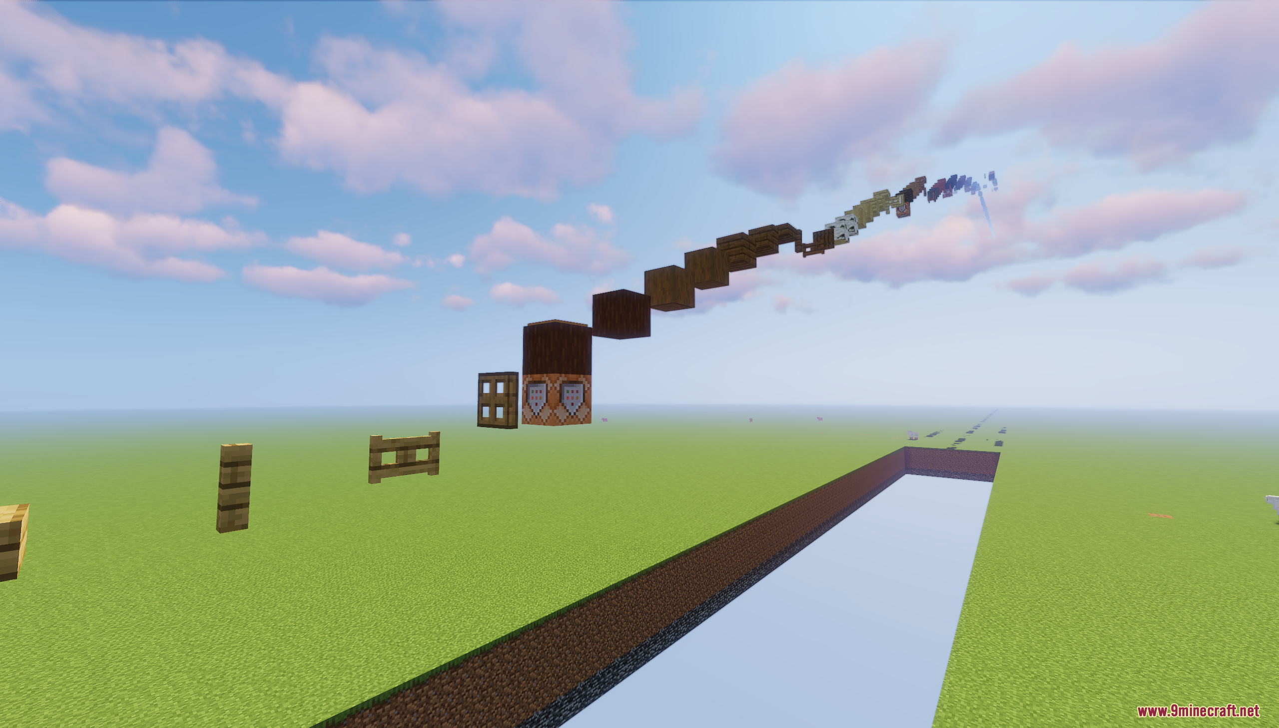 Parkour Blocks Map Screenshot 3 A long line of floating blocks forming a parkour course in the sky