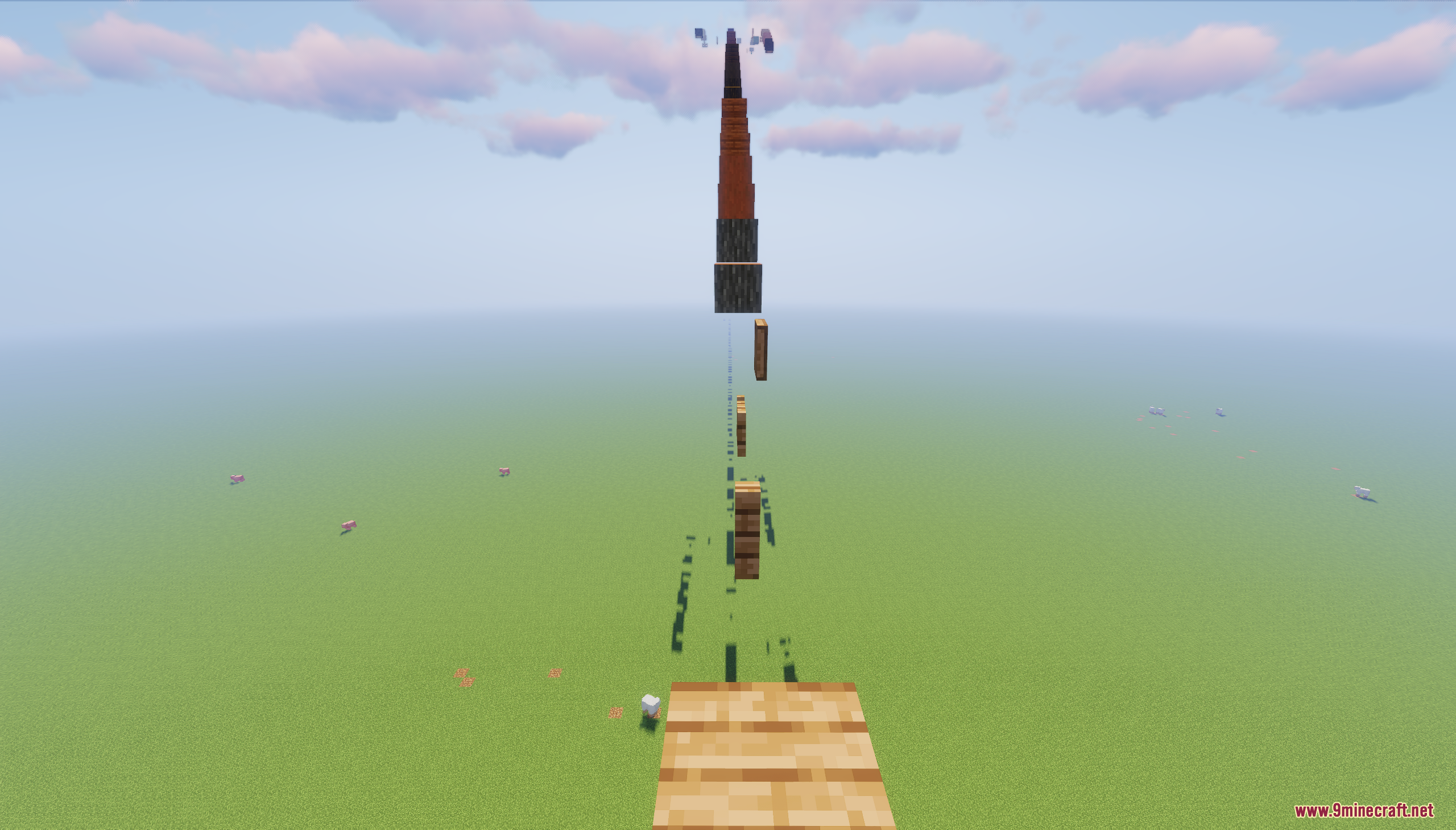 Parkour Blocks Map Screenshot 5 A first person view of floating blocks in the Parkour Blocks Map