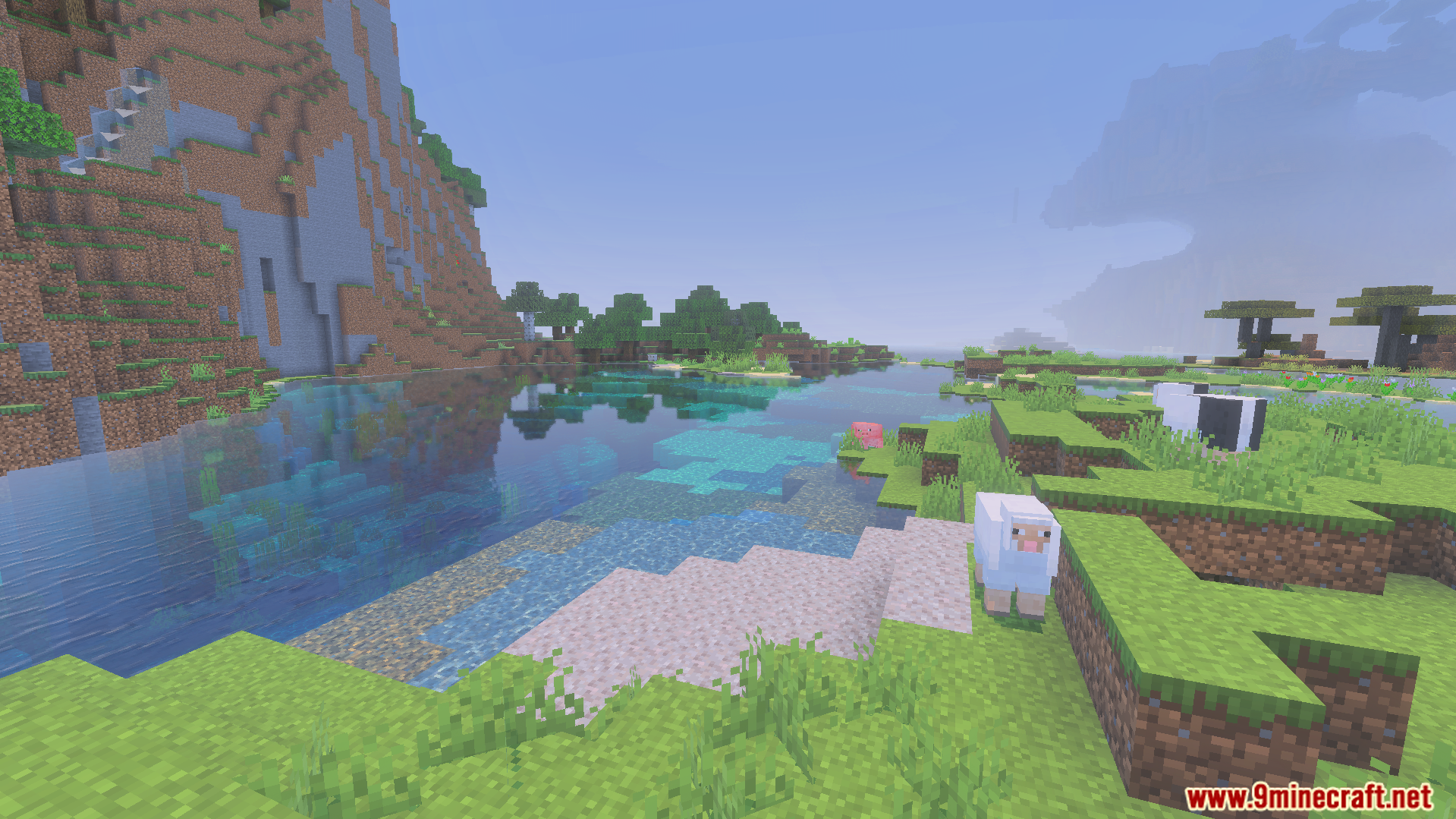 Performizer Plus Texture Pack showing solid water and a cloudless sky
