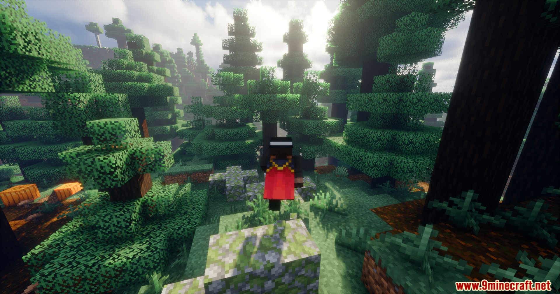 Pick Up Me Mod Screenshot 8 Character carrying a friend on their head while jumping through trees