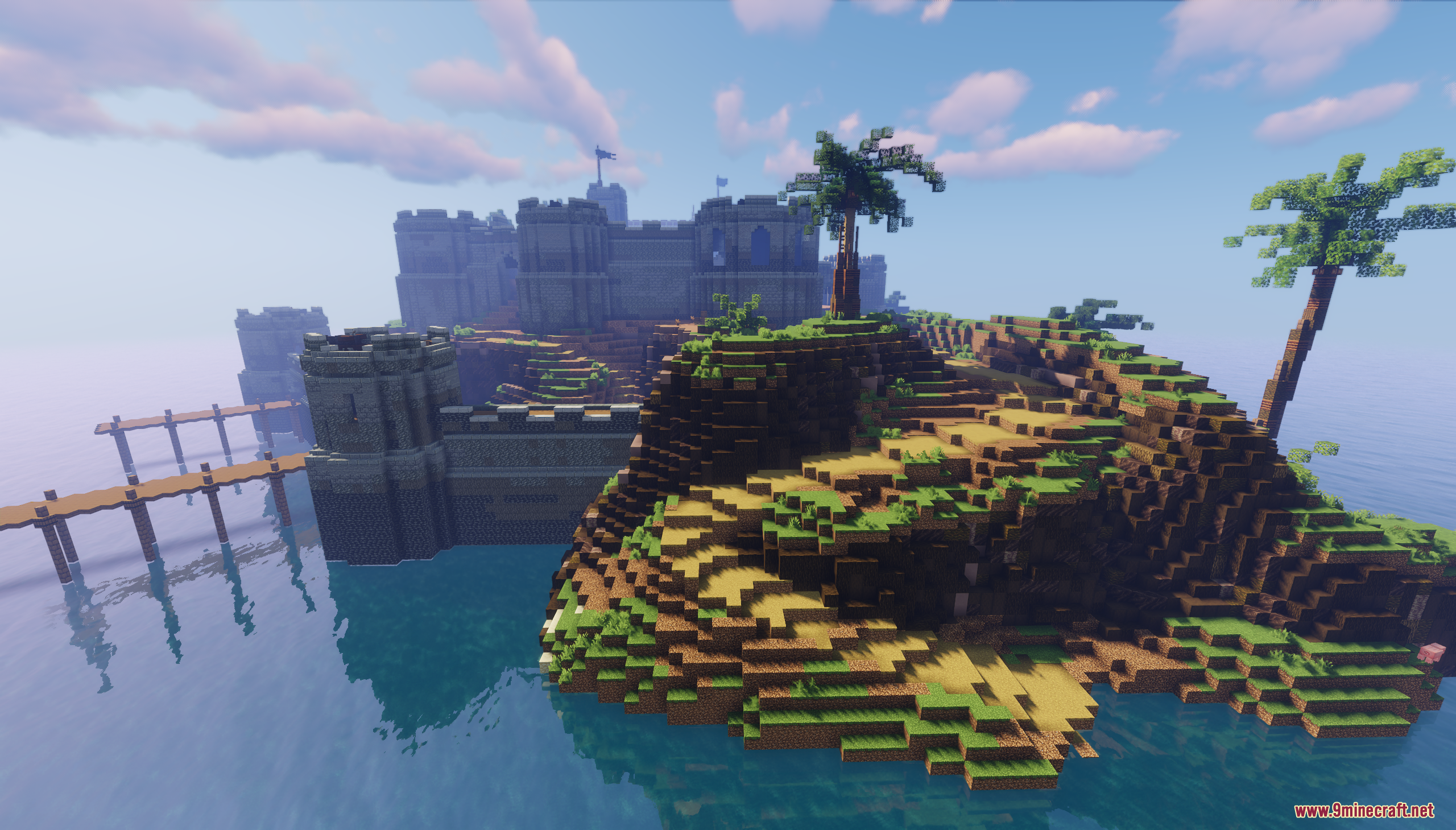 Pirate Fortress Map Screenshot 5 A massive stone fortress overlooking the ocean on a tropical island