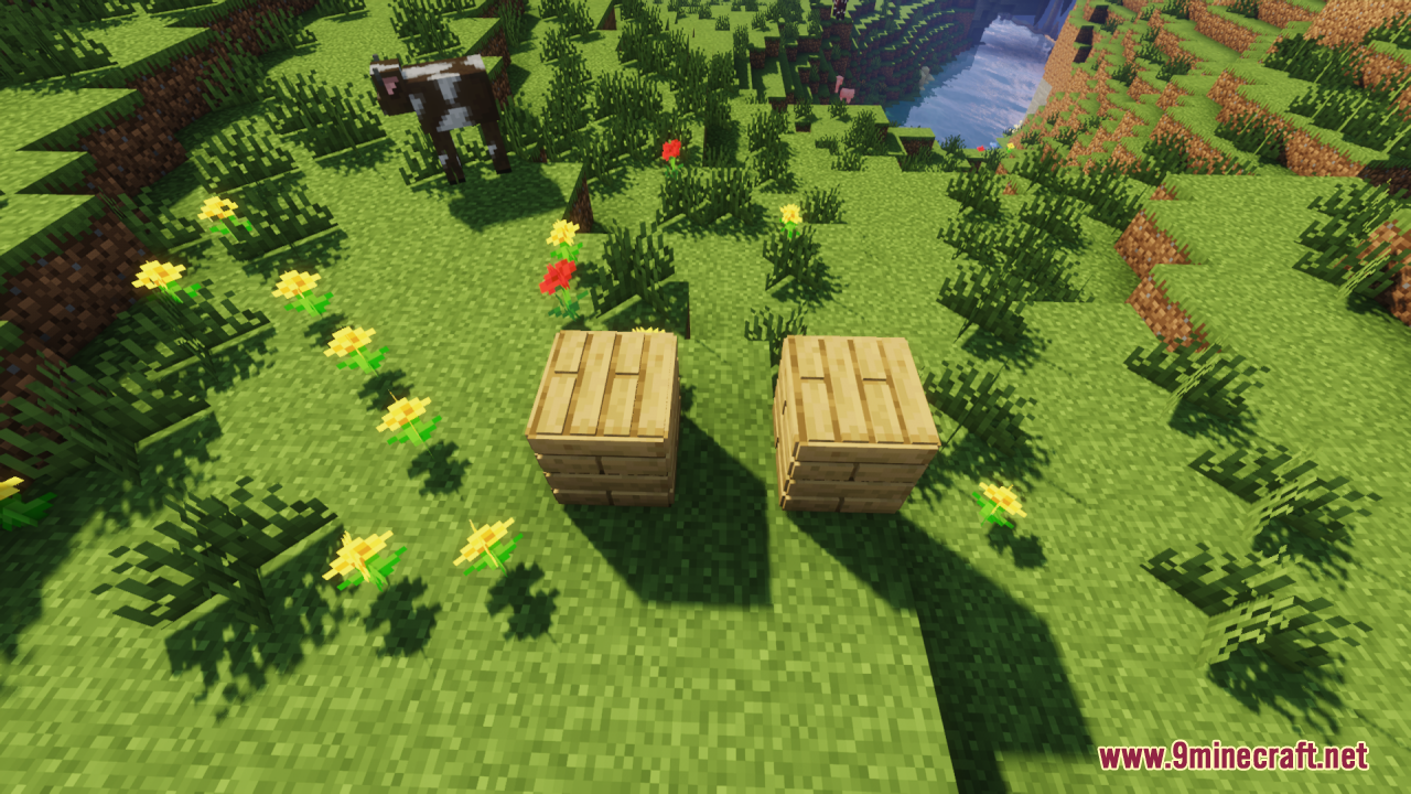 Top down view of wooden planks showing realistic depth and layered textures