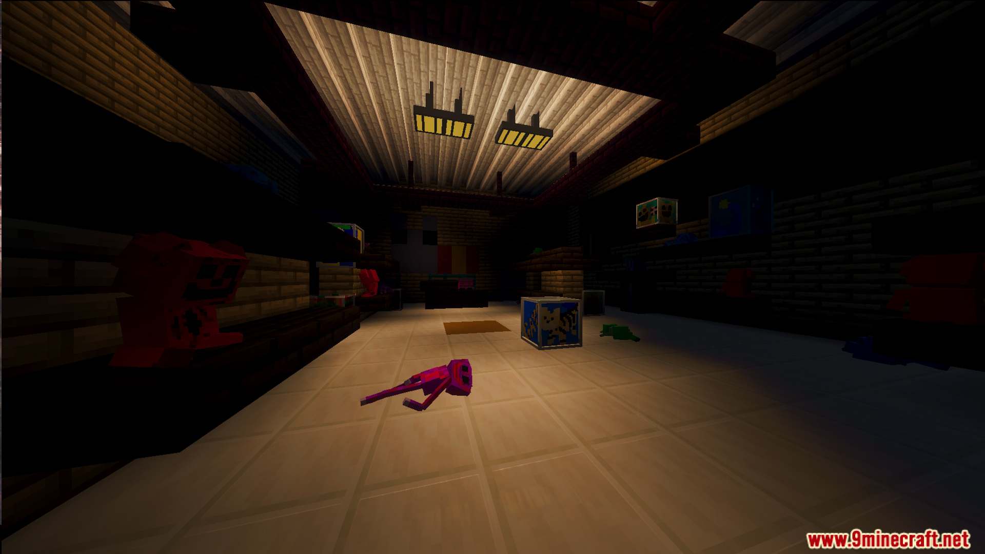 Exploring a dark room in the Poppy Play Time Chapter One Map