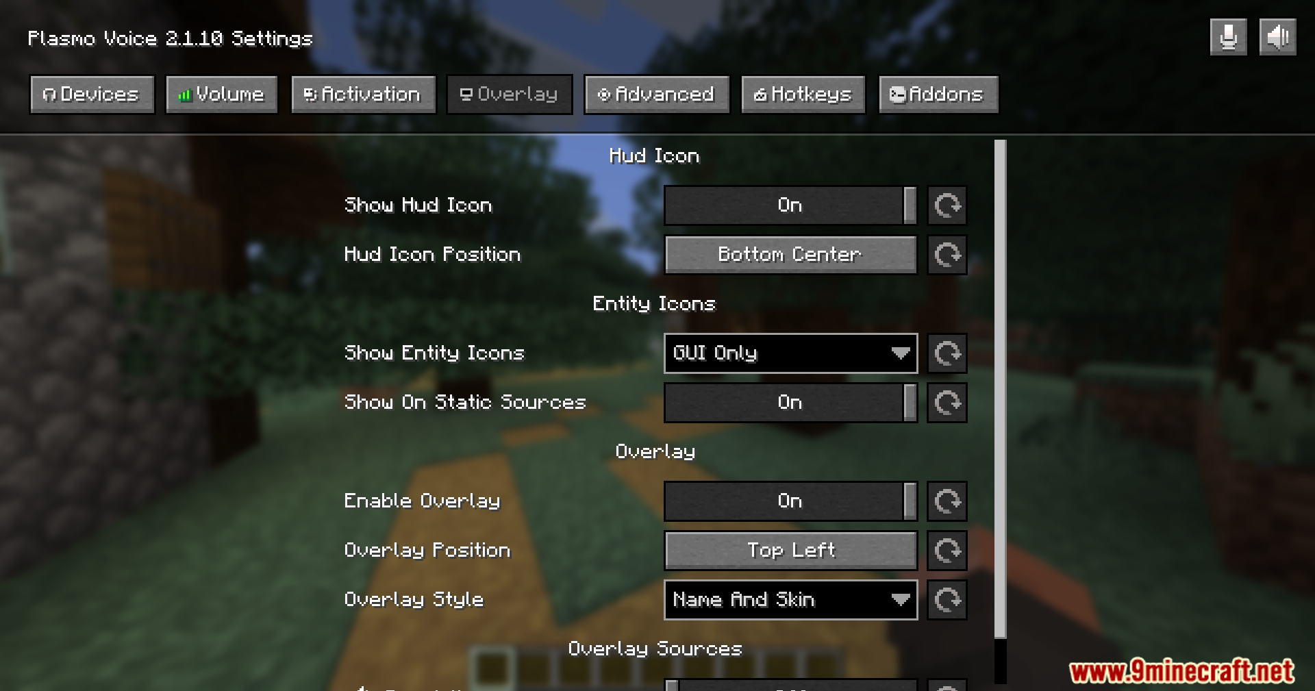 Pv Addon Soundphysics Mod Screenshot 10 Customizing HUD icon and overlay positions in the voice chat settings
