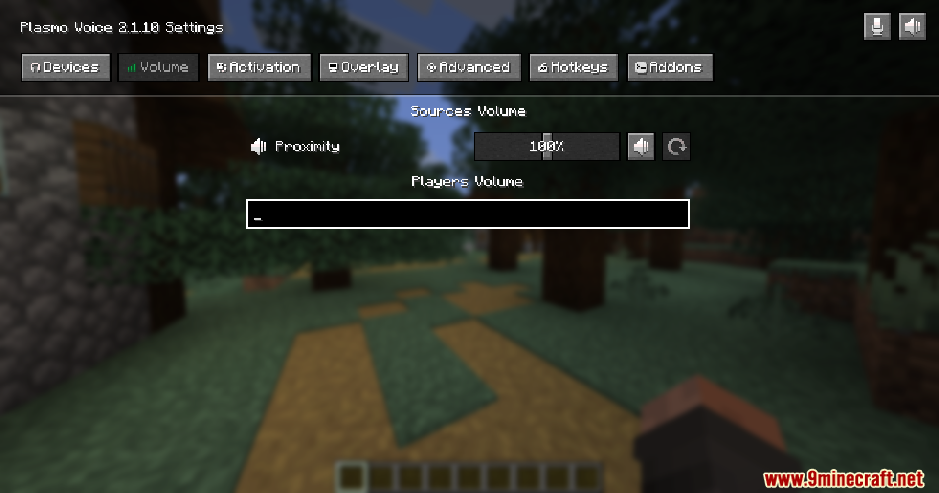 Pv Addon Soundphysics Mod Screenshot 9 Adjusting the proximity volume slider within the voice chat settings menu