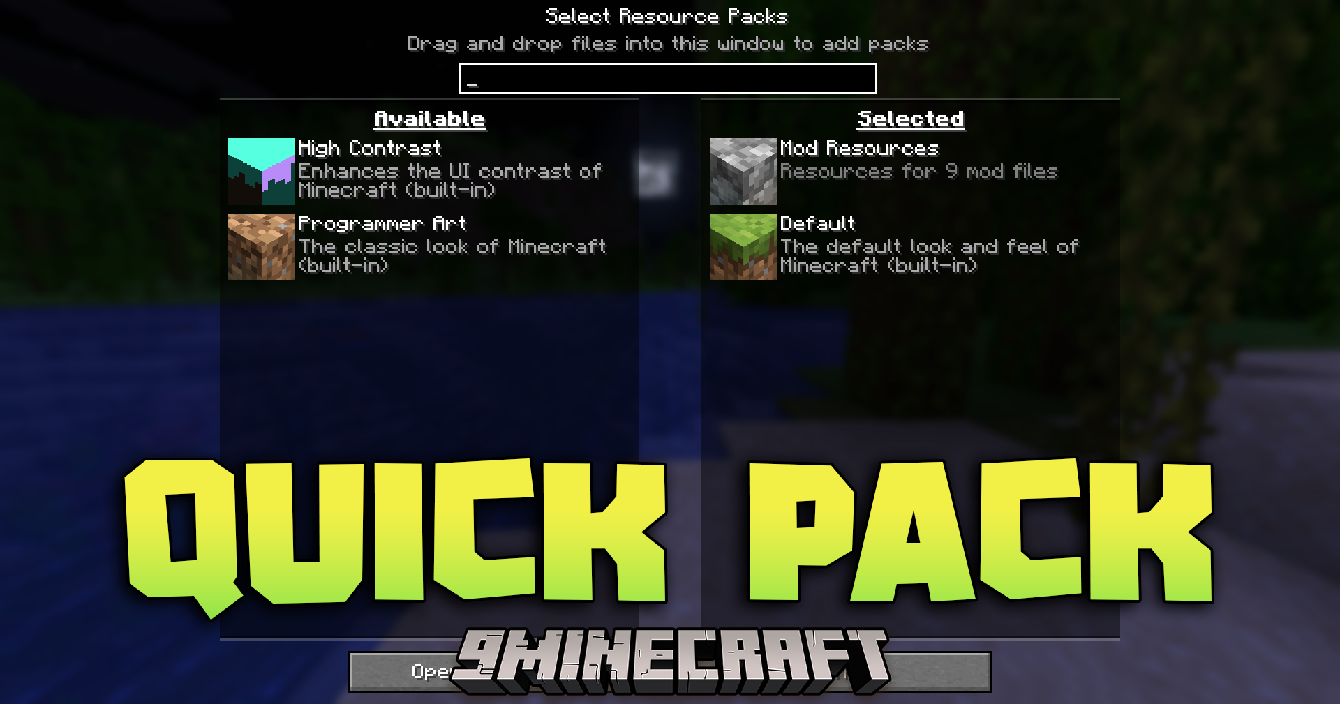 Quick Pack Mod