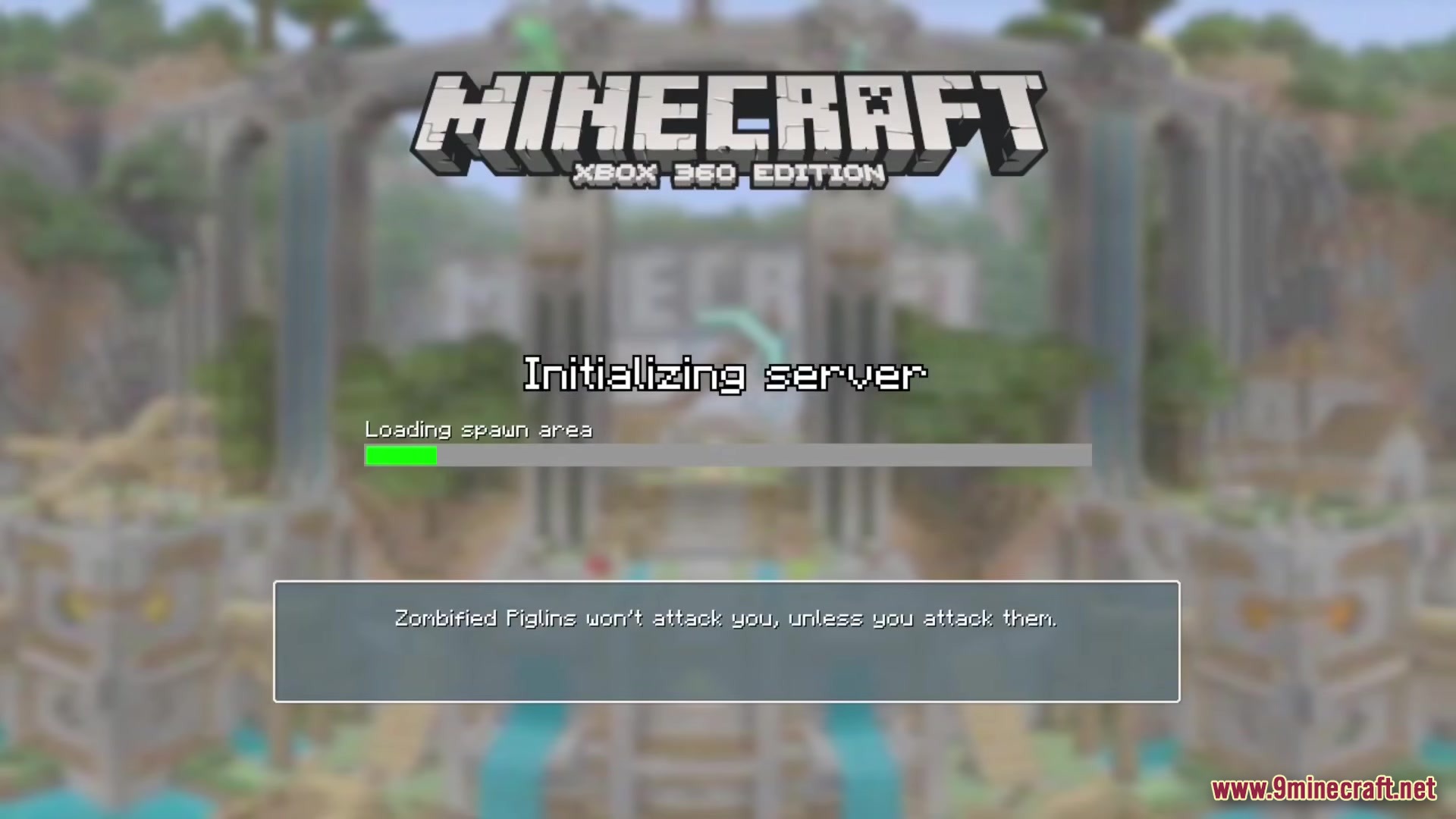 Re-Console Modpack Screenshot 2 Minecraft loading screen showing server initialization progress and a gameplay tip
