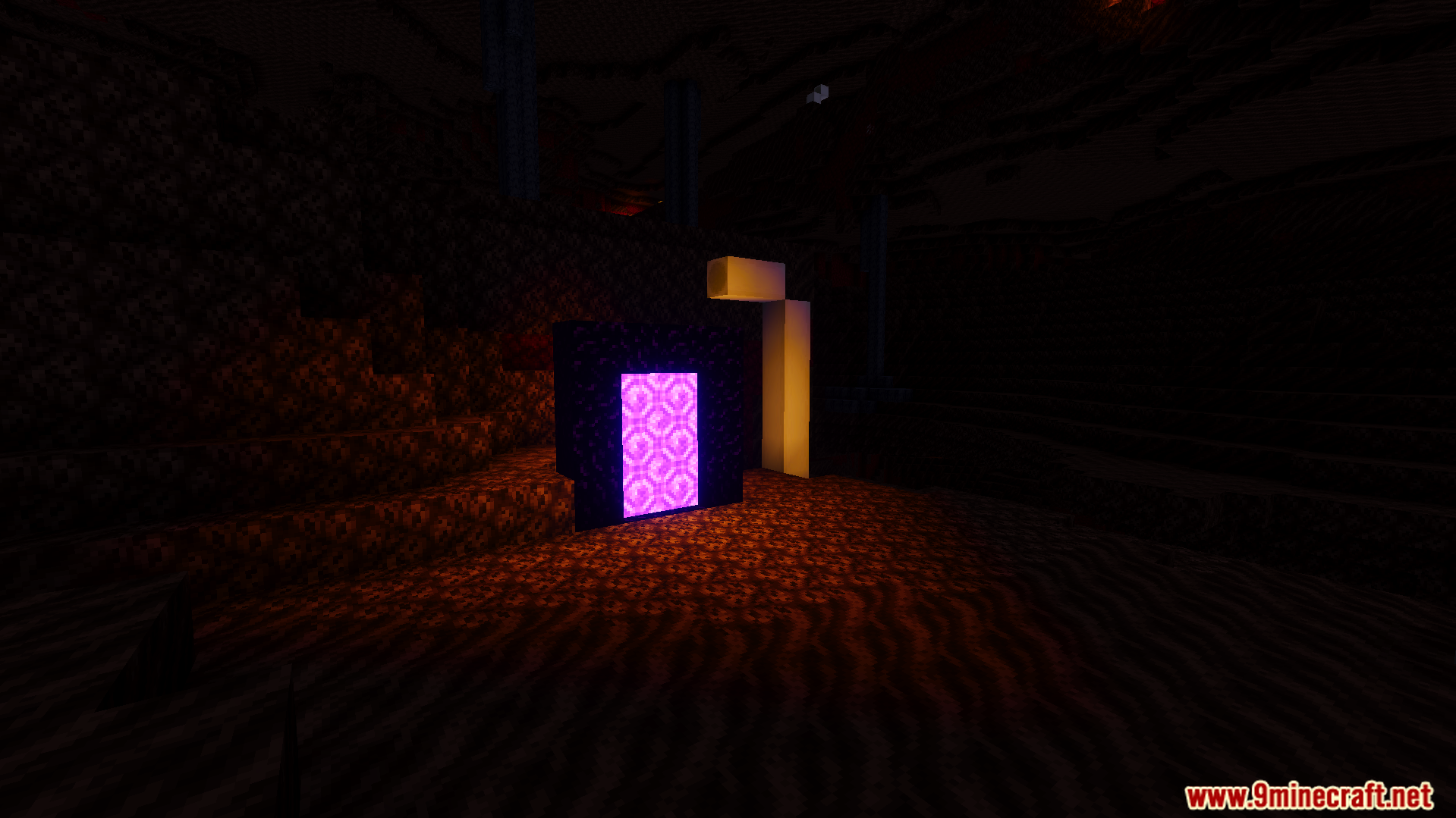 Realism Visuals Shader Screenshot 7 Realism Visuals Shader adds realistic lighting and soft shadows to a nether portal