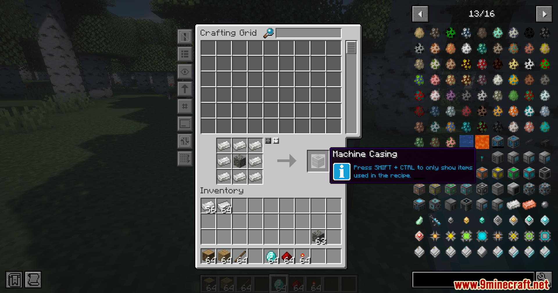 Refined Storage JEI Integration Mod Screenshot 4 A tooltip provides extra information about crafting recipes in the storage grid