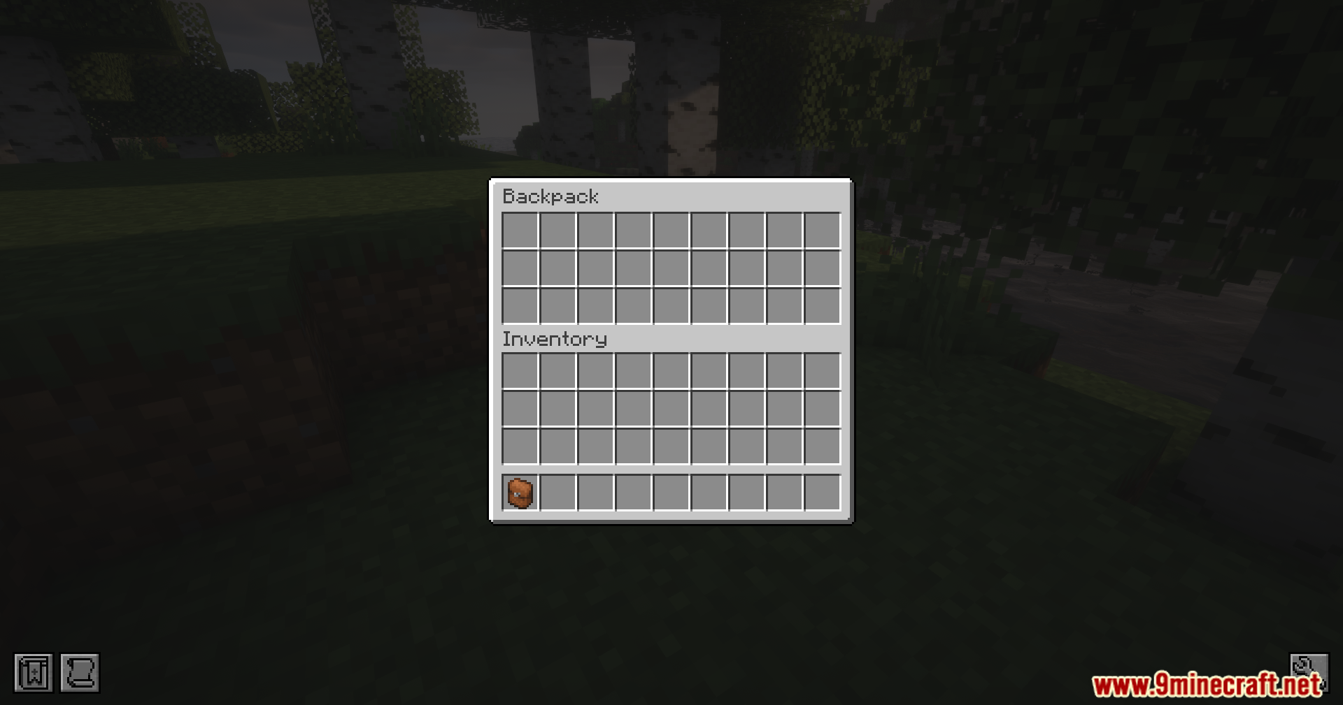 Reliable Backpacks Mod Screenshot 8 The Reliable Backpacks Mod inventory screen showing storage slots and items