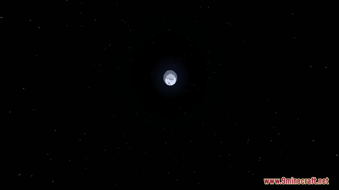 Round Sun & Moon Resource Pack Screenshot 12 A bright round moon illuminates the dark sky filled with many stars