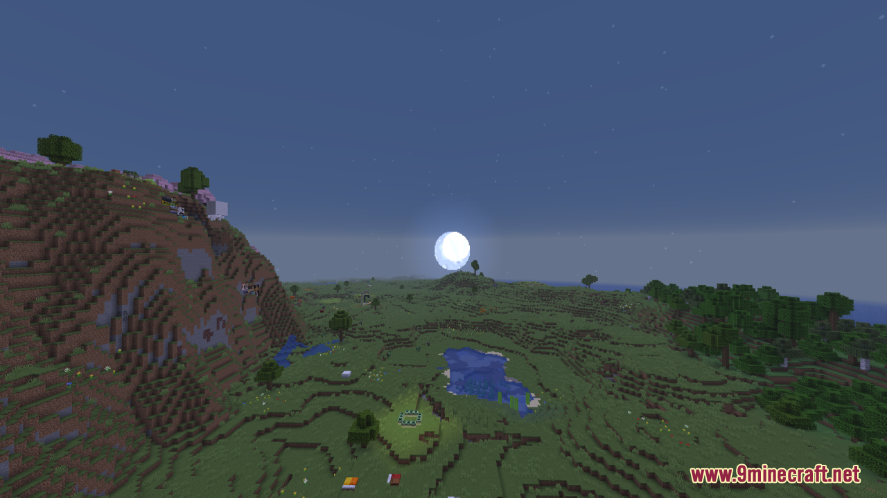 Round Sun & Moon Resource Pack Screenshot 7 The Round Sun and Moon Resource Pack adds a circular moon to the sky
