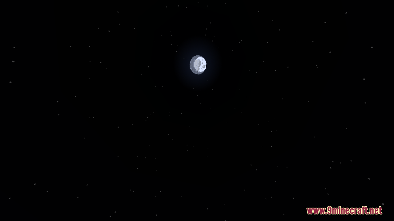 Round Sun & Moon Resource Pack Screenshot 8 A smooth round moon glows brightly in the center of a starry sky