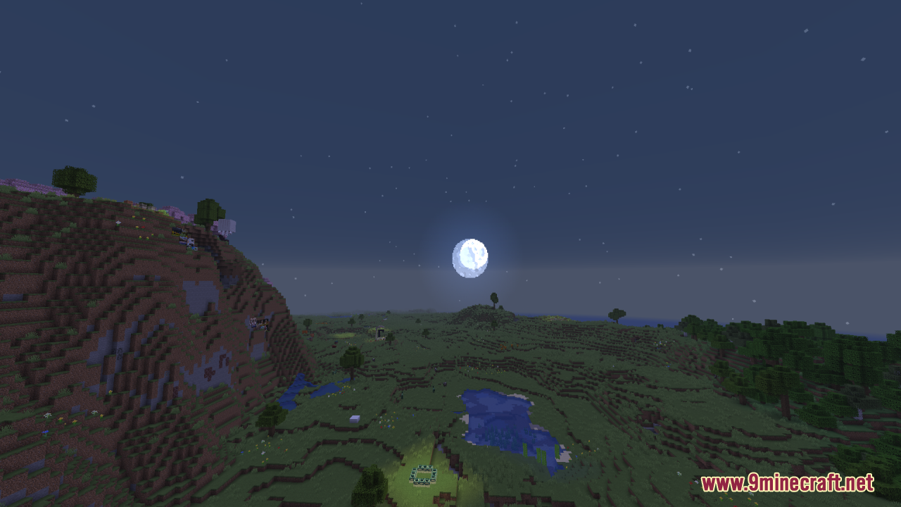 Round Sun & Moon Resource Pack Screenshot 9 Round Sun and Moon Resource Pack adds a realistic moon to the sky