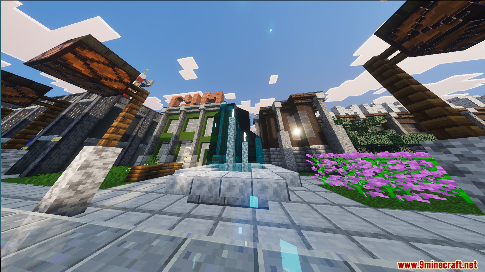 Russ Big City Reborn Map Screenshot 7 Russ Big City Reborn Map features a central fountain and Soviet buildings