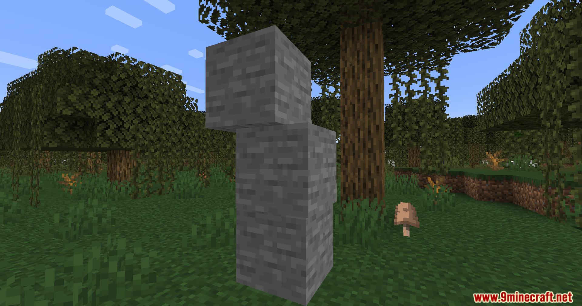 Sable Mod Screenshot 2 A stone block structure shifting and moving with physics in the woods