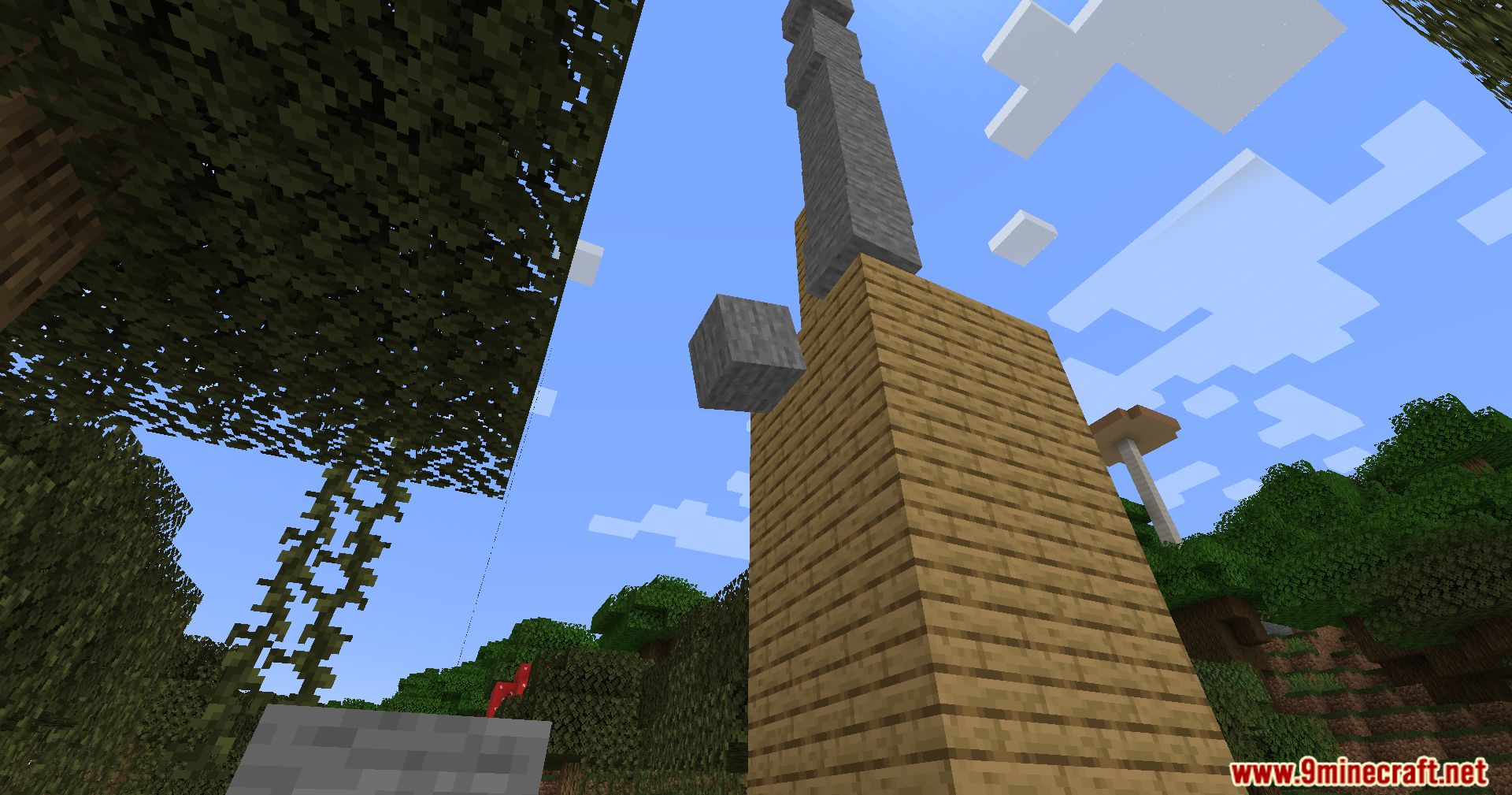 Sable Mod Screenshot 7 Stone blocks falling with physics next to a tall wooden structure
