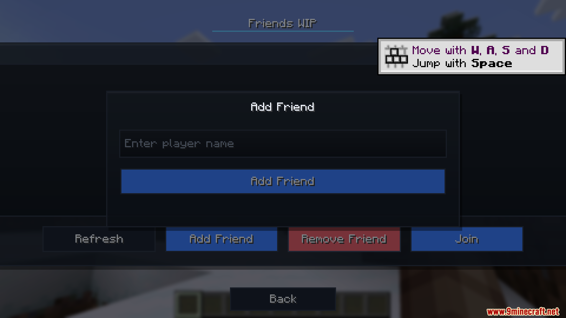 Seamless Serverless Multiplayer Mod Screenshot 6 Interface for adding friends to a list by entering player names