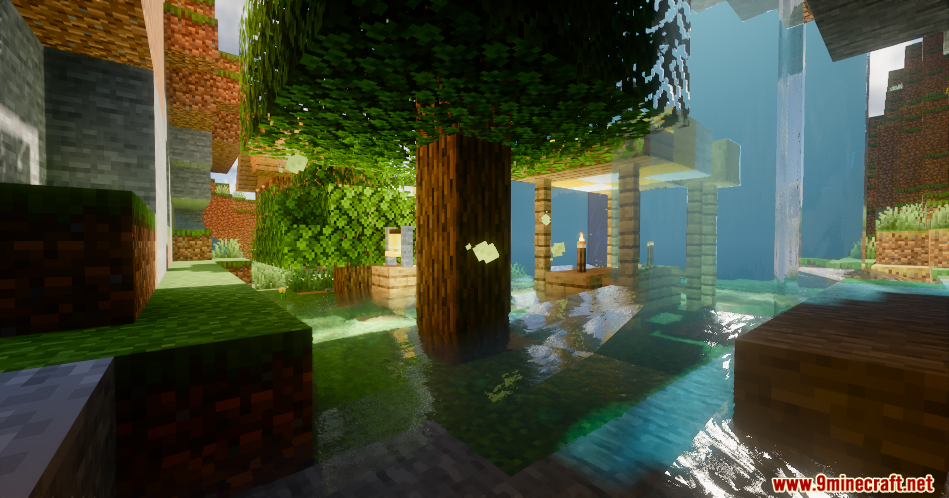 Serendipity Shaders Screenshot 3 Serendipity Shaders adds realistic water reflections and soft lighting to a forest