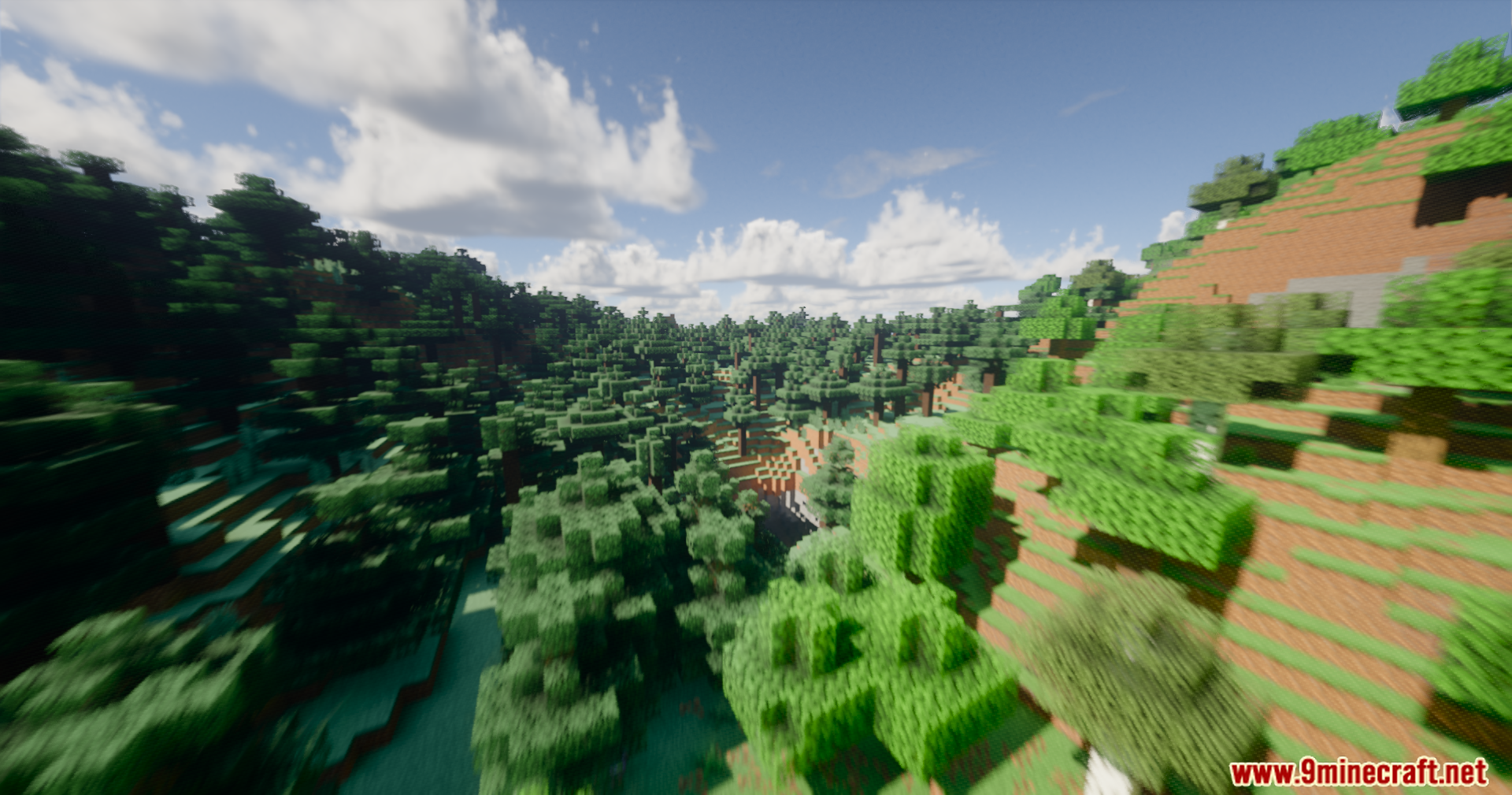 Serendipity Shaders Screenshot 9 Serendipity Shaders showcases a lush green forest with a radial motion blur effect