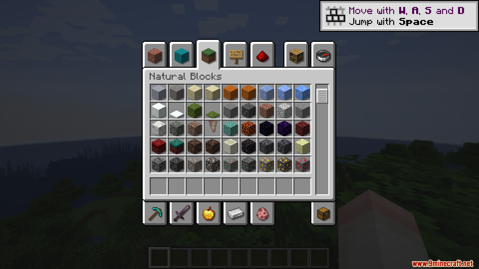 Shadow Drop Mod Screenshot 3 Shadow Drop Mod adds subtle shadows behind items in the natural blocks menu