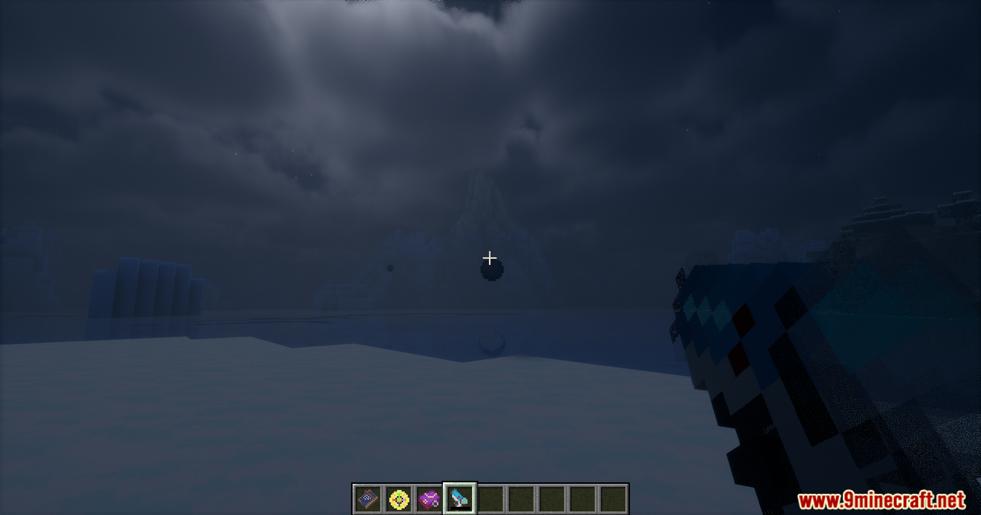 Player holding a moonlight evolution tool while looking at a dark orb