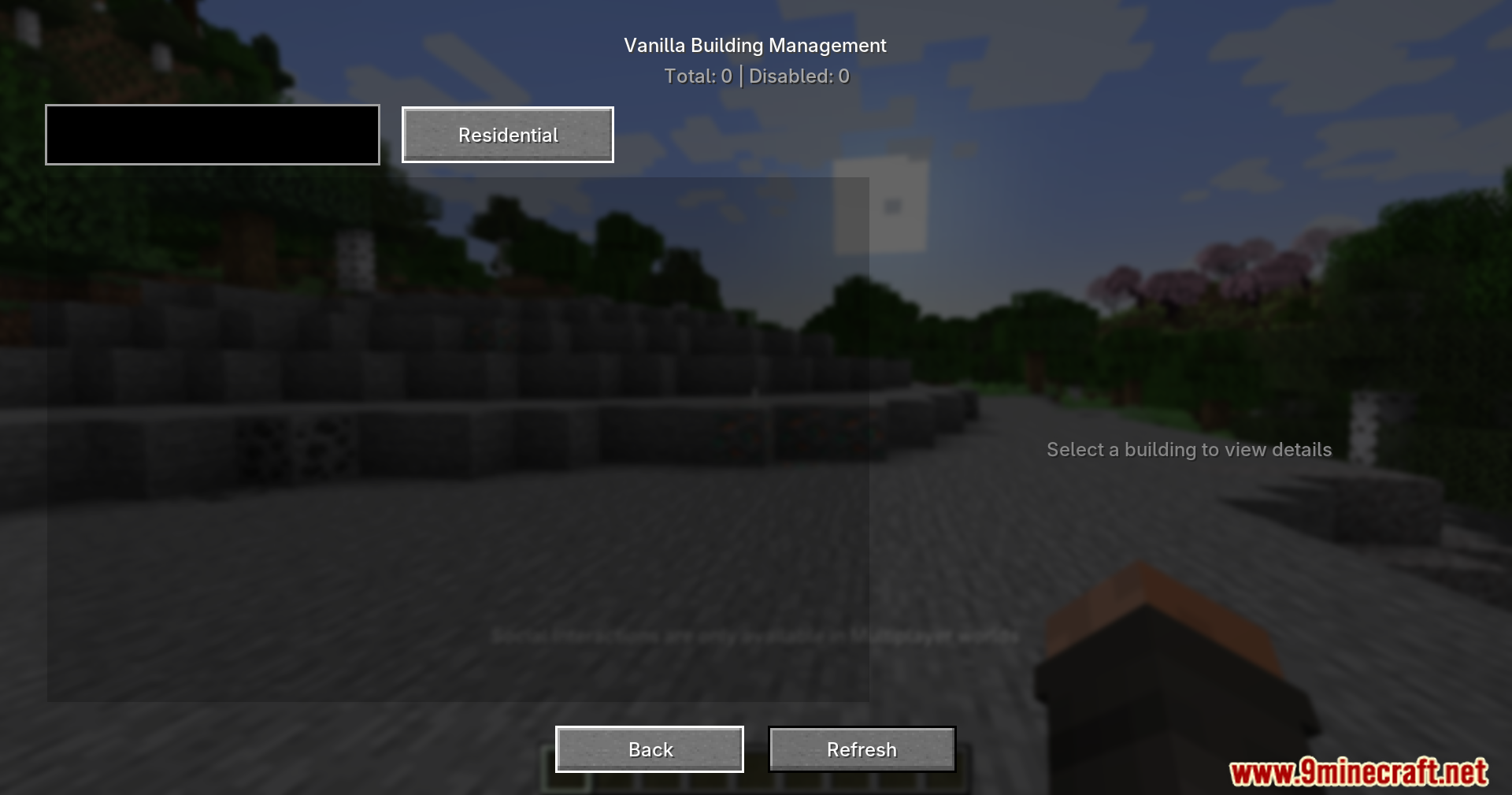 SimuPack Mod Screenshot 3 The building management interface in SimuPack mod showing residential options and buttons
