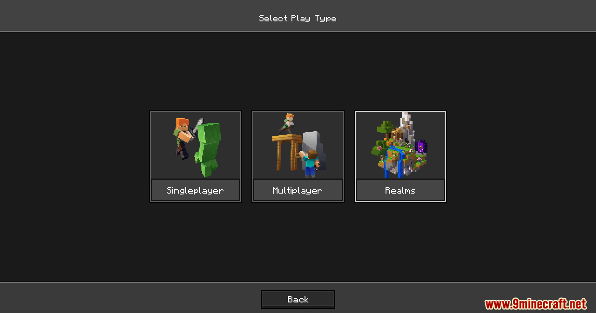 Sirius Ui Mod Screenshot 5 A custom menu screen with icons for singleplayer multiplayer and realms