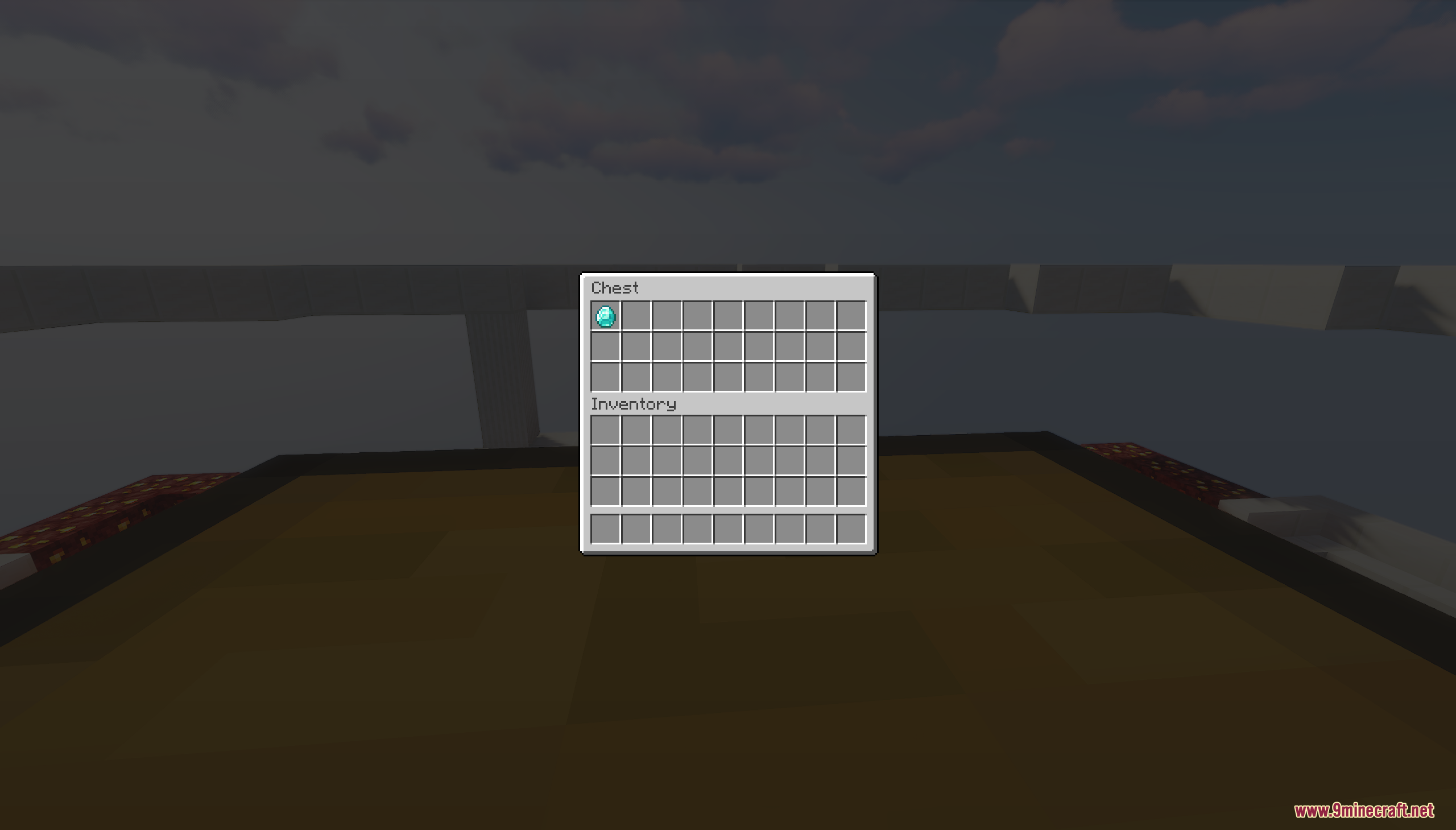 SkyLand Origins Map Screenshot 10 An open chest interface showing a single diamond item inside a grid
