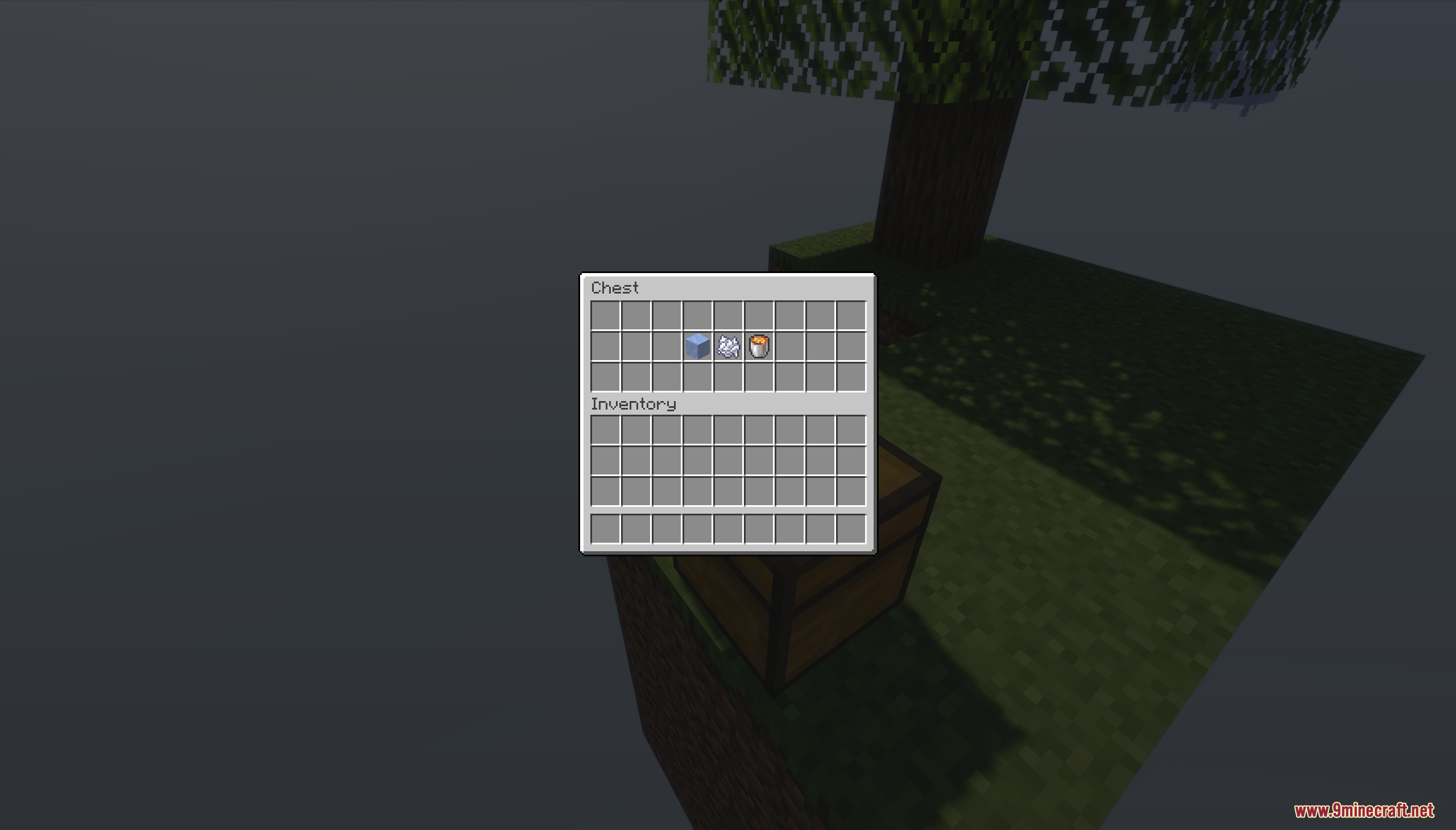 SkyLand Origins Map Screenshot 2 The starter chest contains an ice block bone meal and a lava bucket