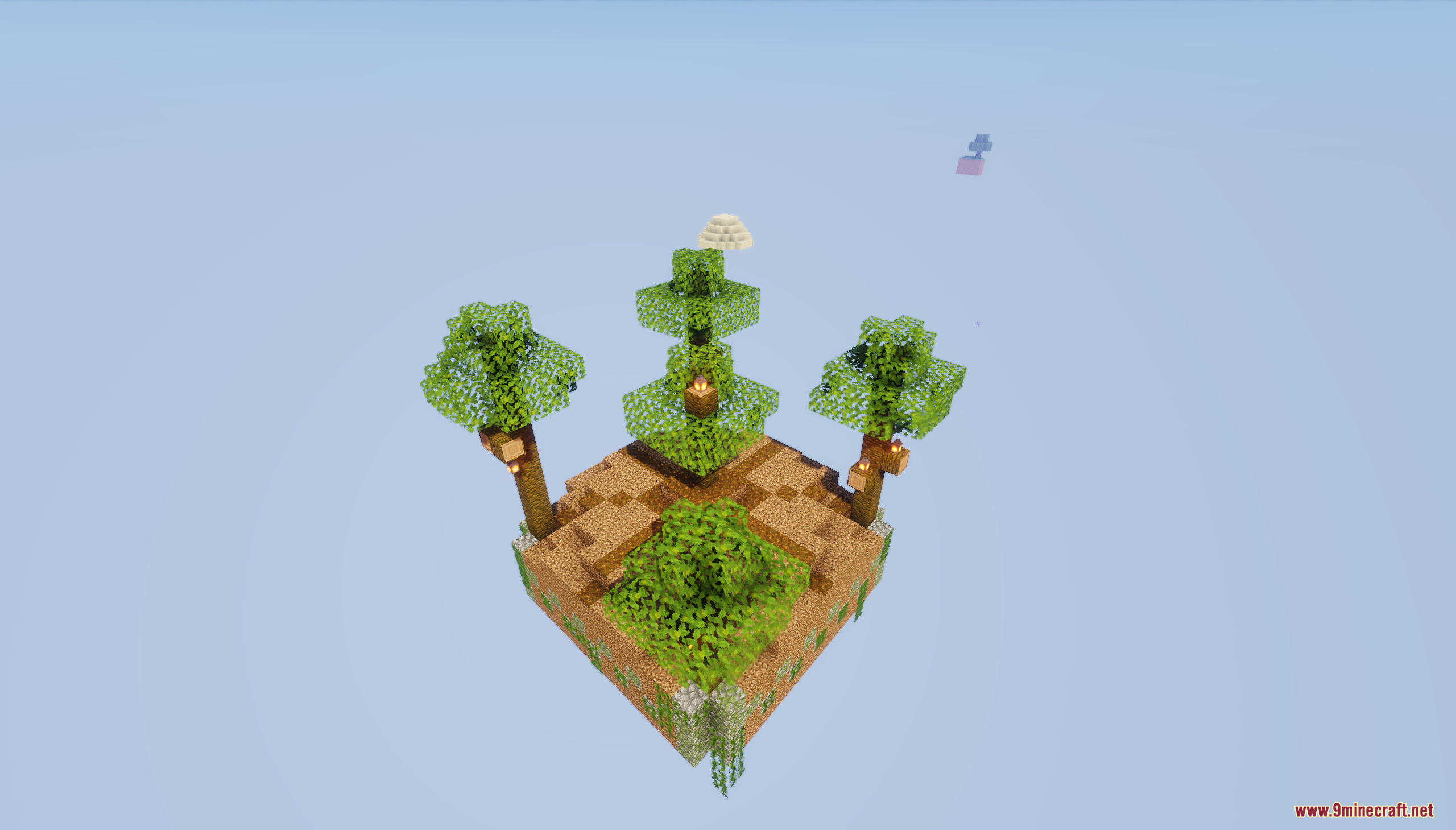 SkyLand Origins Map Screenshot 7 The SkyLand Origins Map features a small floating island with oak trees