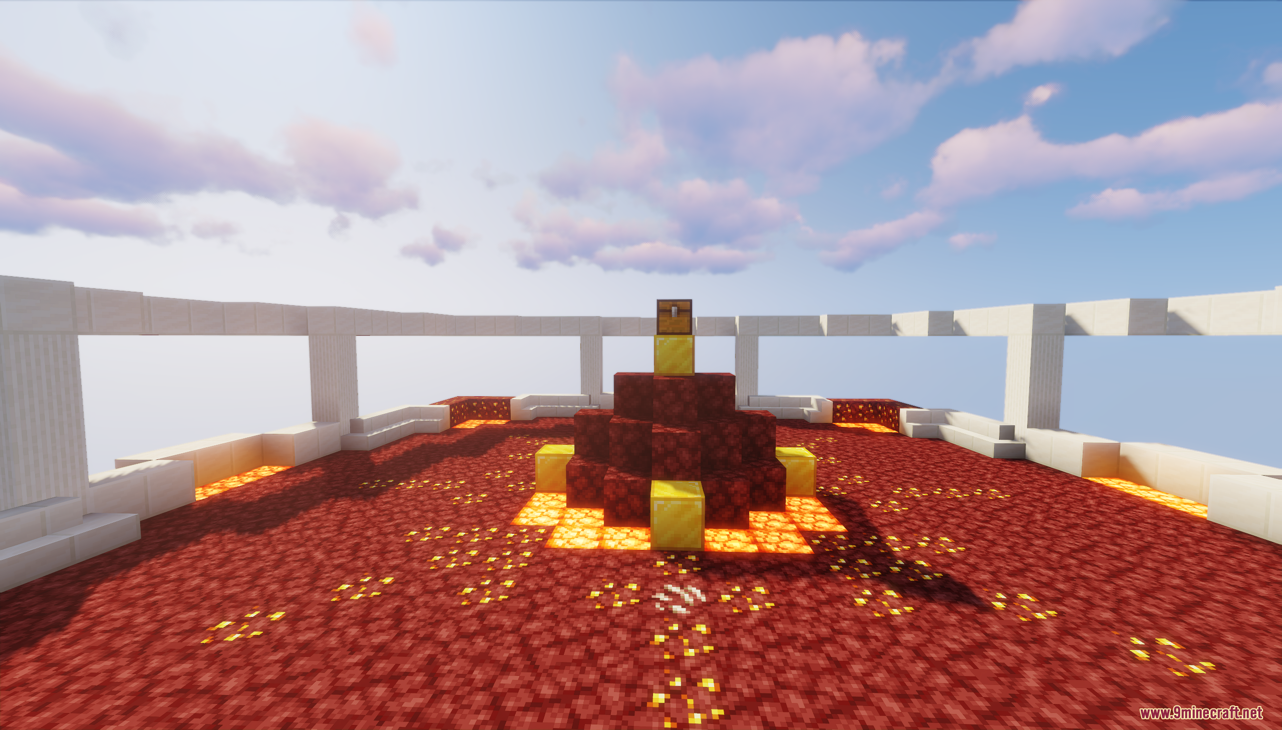 SkyLand Origins Map Screenshot 9 A netherrack platform with a chest in the Skyland Origins Map