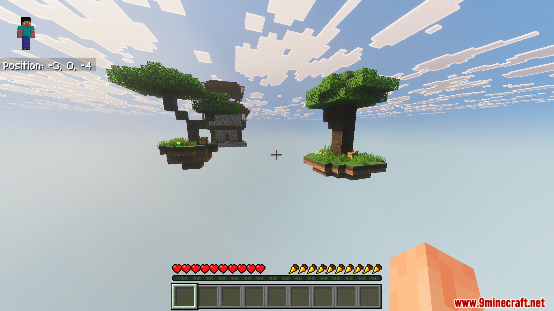 Skyblock Survival Void Island Challenge Map Screenshot 2 Travel across the deadly void to reach new floating biomes and custom structures