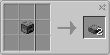 Crafting two furnace slabs from a single full furnace block in Minecraft