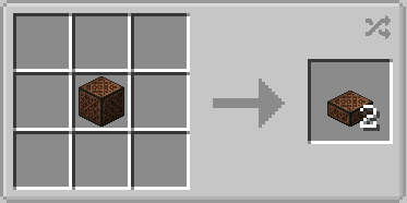 Crafting two slab note blocks using a single note block in the grid