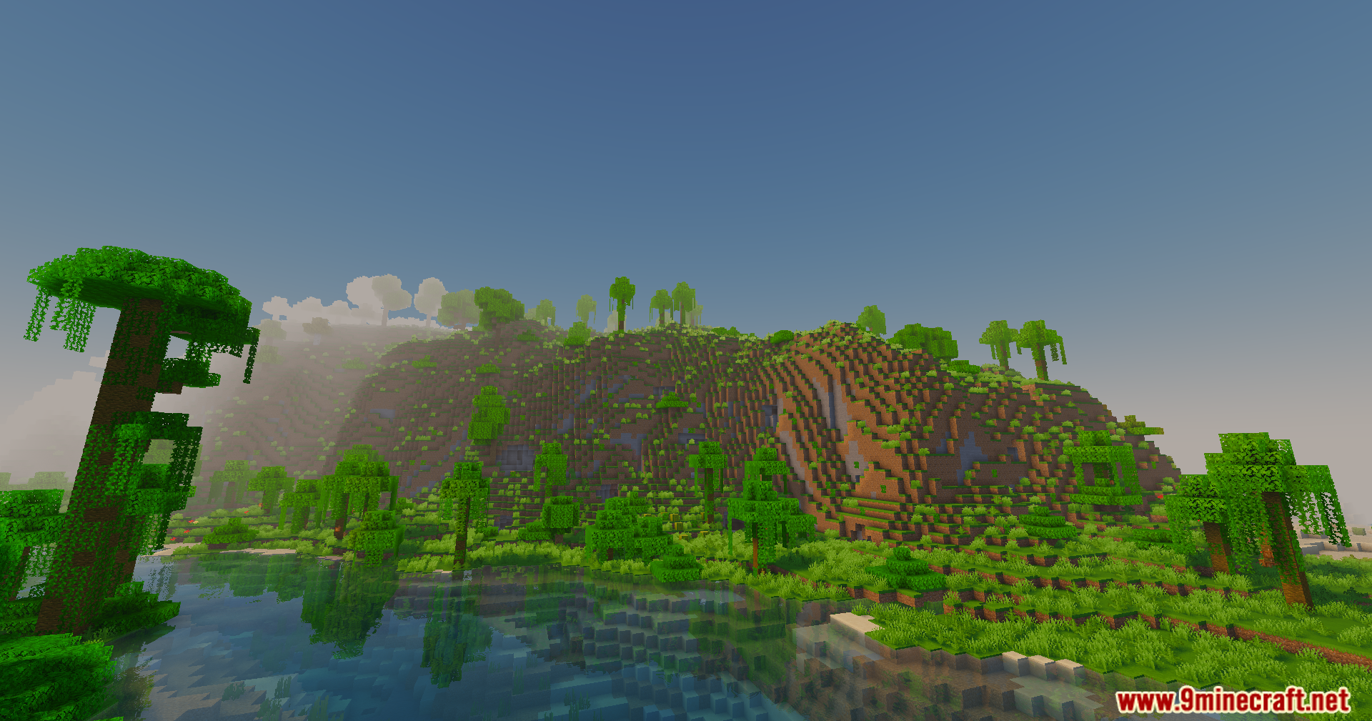 Slight Shaders Screenshot 9 A lush jungle hill and river showing realistic shadows from Slight Shaders