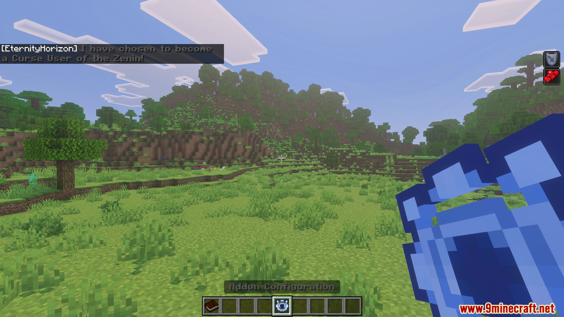 Sorcerers Beyond Addon Screenshot 6 Minecraft chat message confirming the player has chosen the Zenin clan path