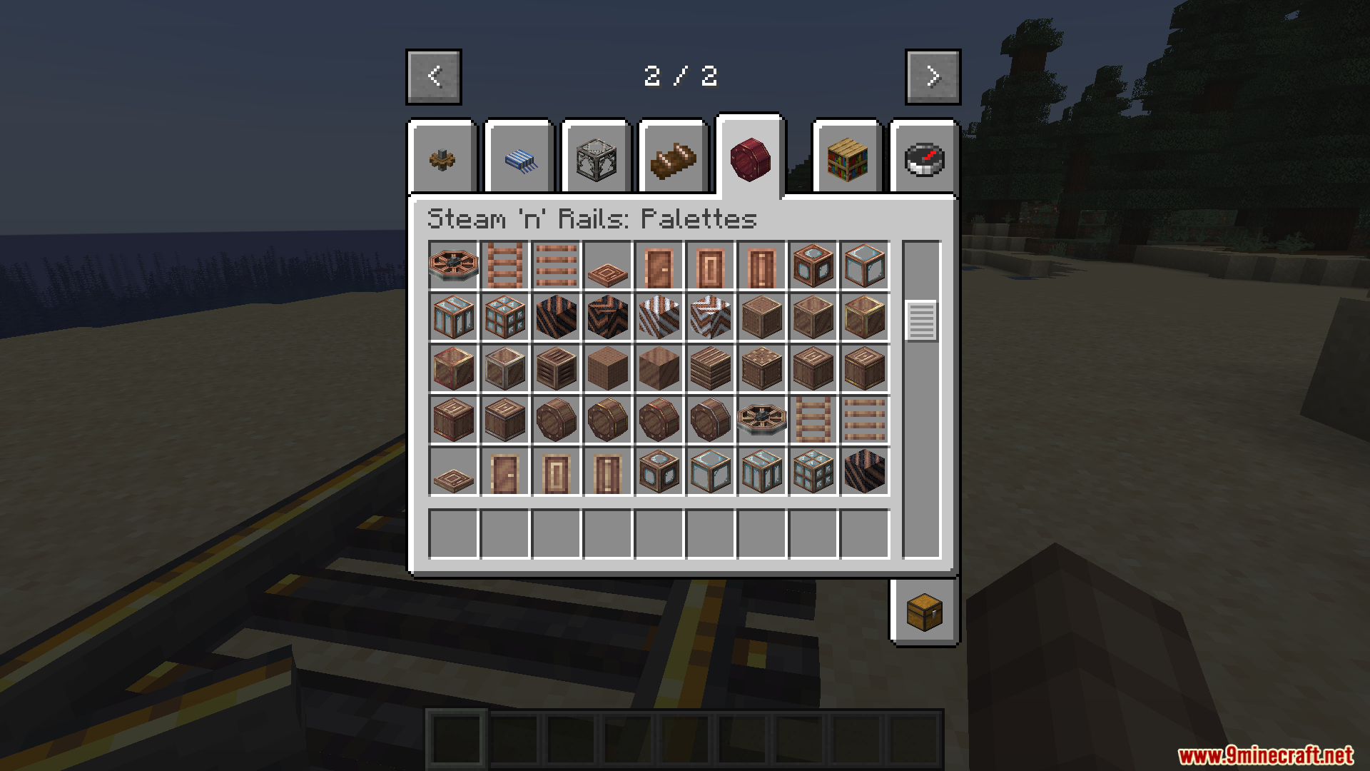 Steam N Rails Neoforge Mod Screenshot 8 Creative inventory menu showing decorative blocks from the Steam N Rails mod