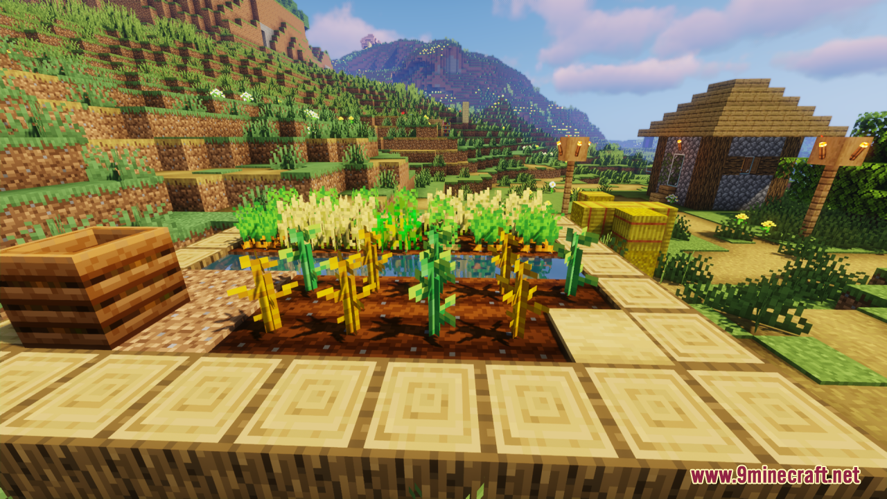 Stemtacular Resource Pack Screenshot 10 Stemtacular Resource Pack showing pumpkins and melons with unique stem connections