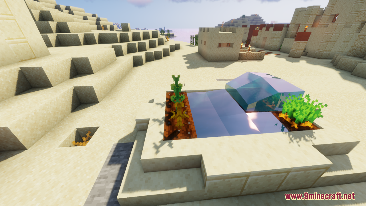 Stemtacular Resource Pack Screenshot 2 Side view of the new crop stems showing different growth stages and colors