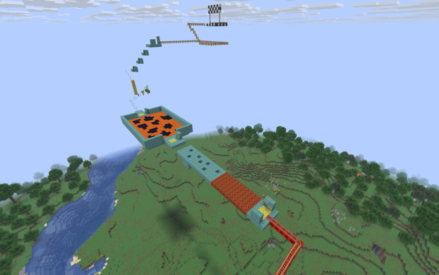SuperduperParkour Schematic Screenshots 1 A massive parkour course with floating platforms and lava pits in the sky