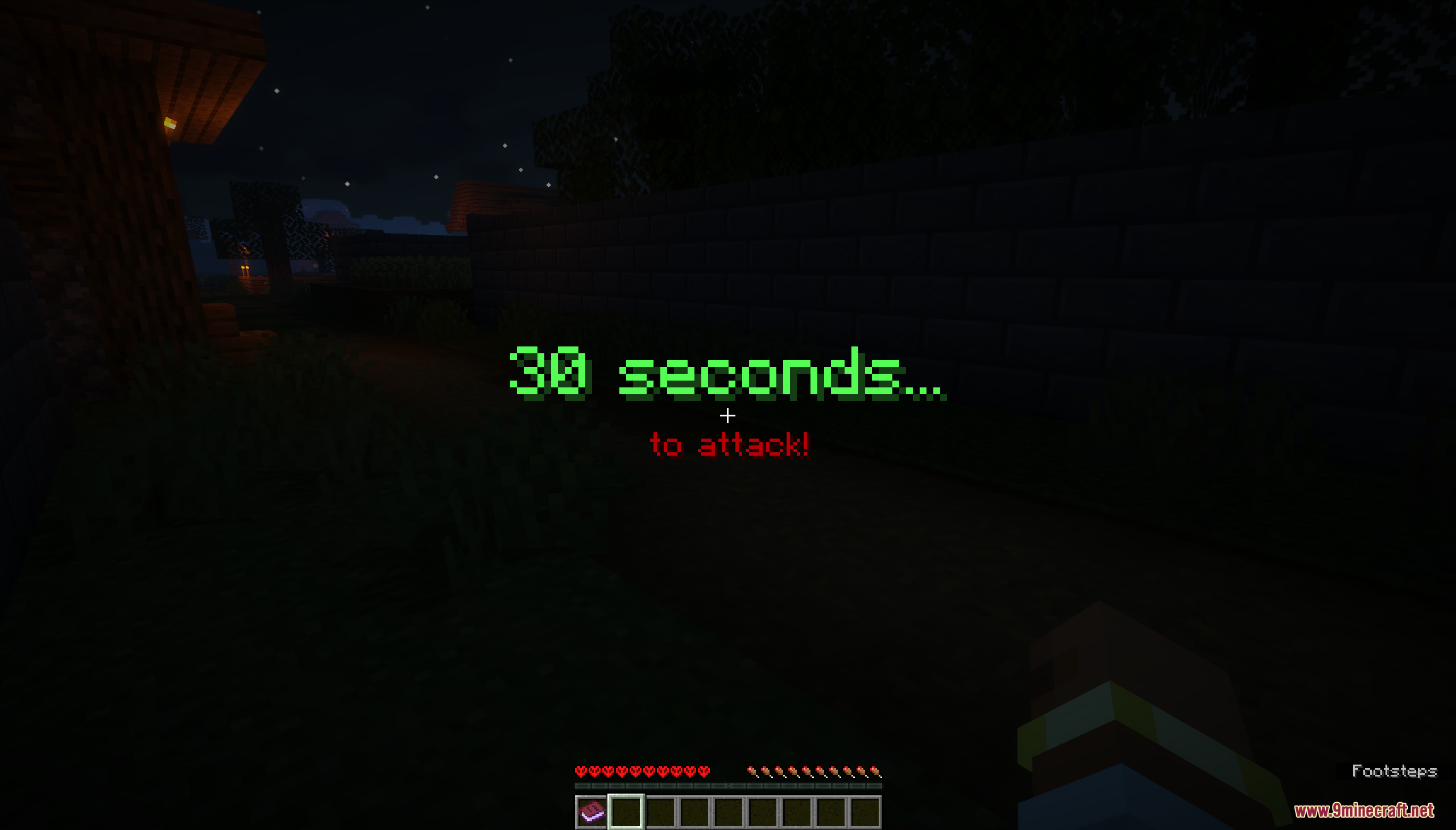 Survival Challenge Village Map Screenshot 3 A countdown timer on screen shows thirty seconds remaining until the attack