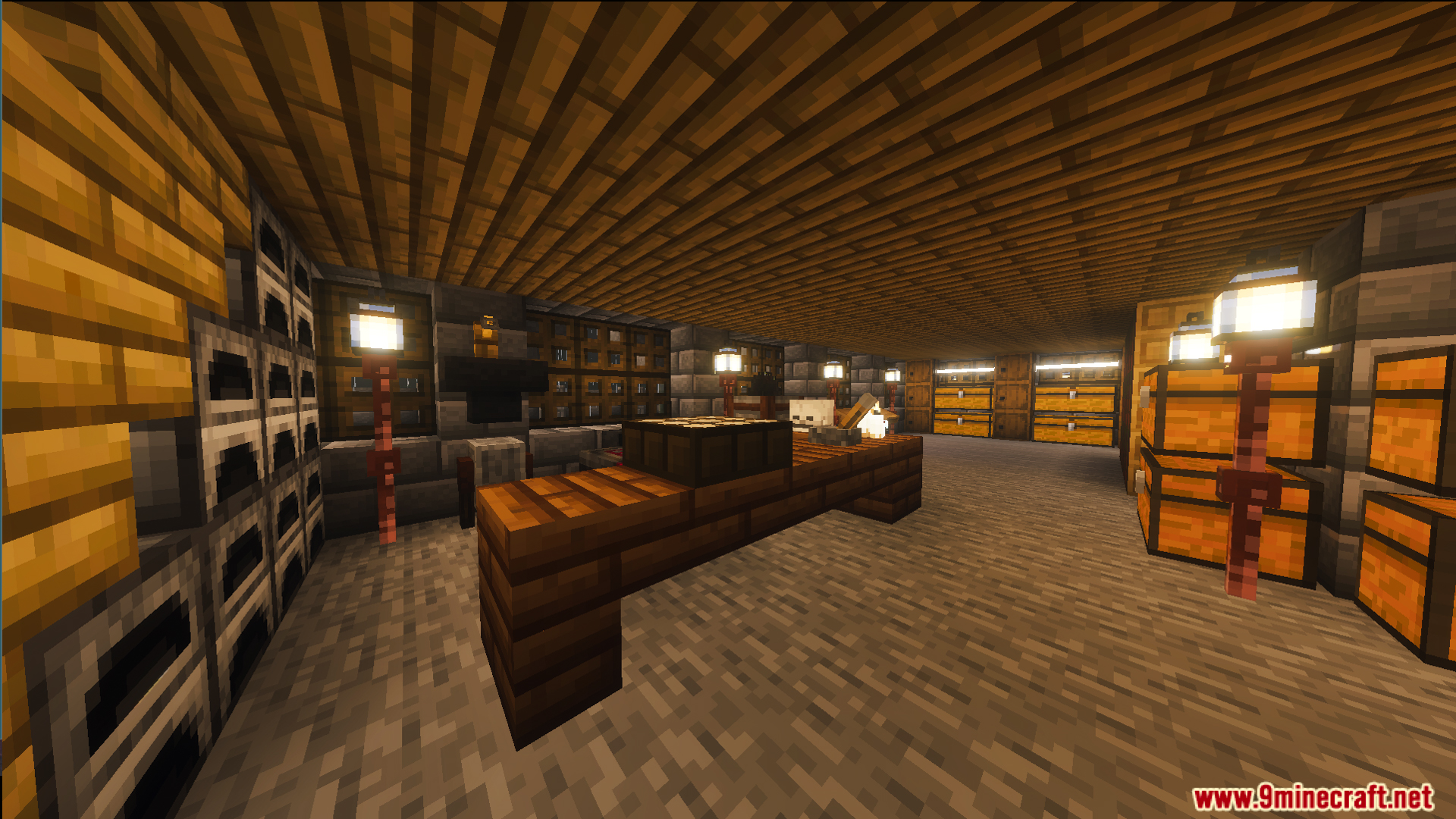 Survival Filo House 20 Map storage room with furnaces double chests and wooden table