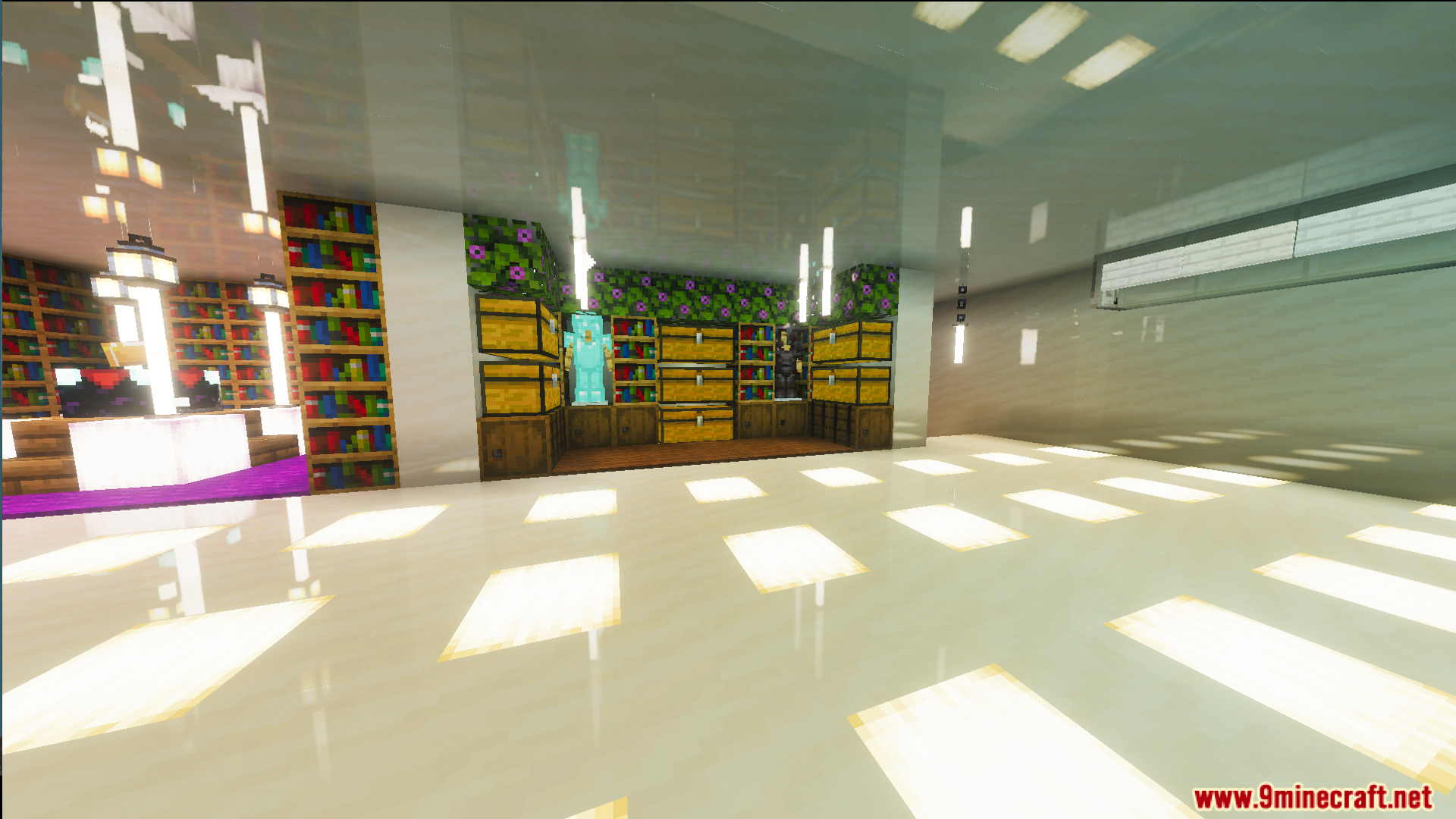 Survival Modern House 13 Map Screenshot 3 Interior storage room with armor stands in the Survival Modern House 13 map